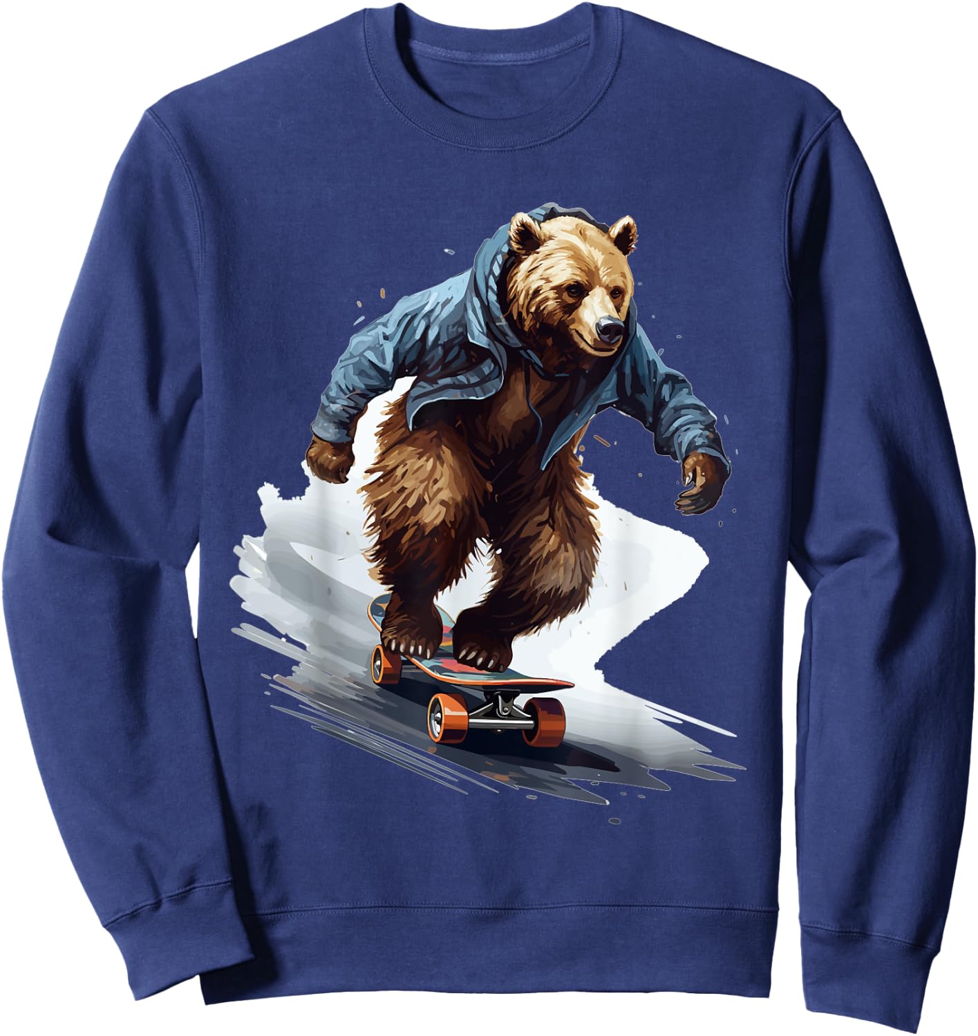Grizzly Skater - Skateboard Skateboarder Skateboarding Sweatshirt - Sweatshirt | Navy