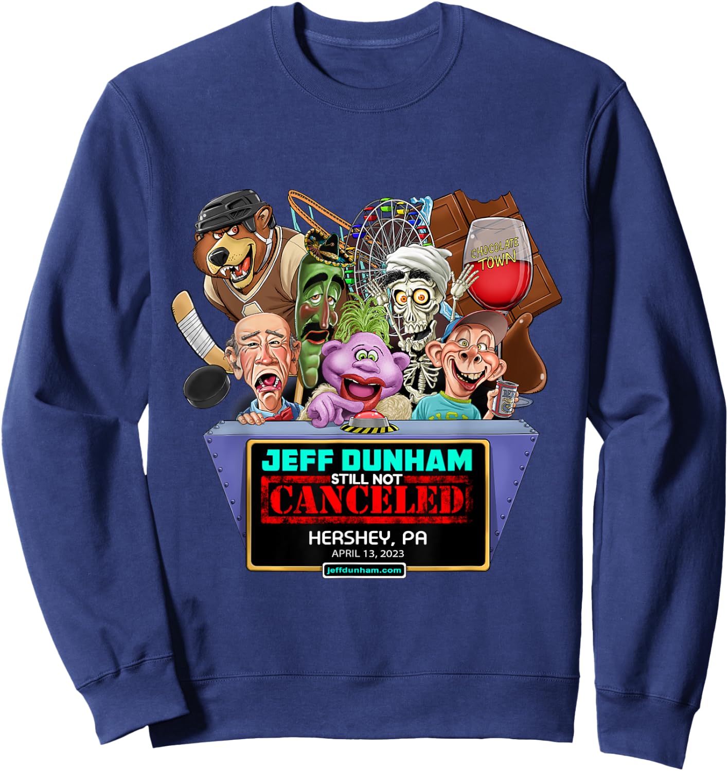 Jeff Dunham Hershey, PA (2023) Sweatshirt - Sweatshirt | Navy