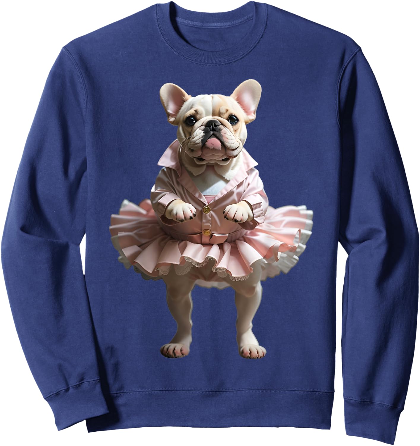 French Bulldog Ballet Funny Dog Owner Pet Tutu Graphic Women Kids Sweatshirt - Sweatshirt | Navy