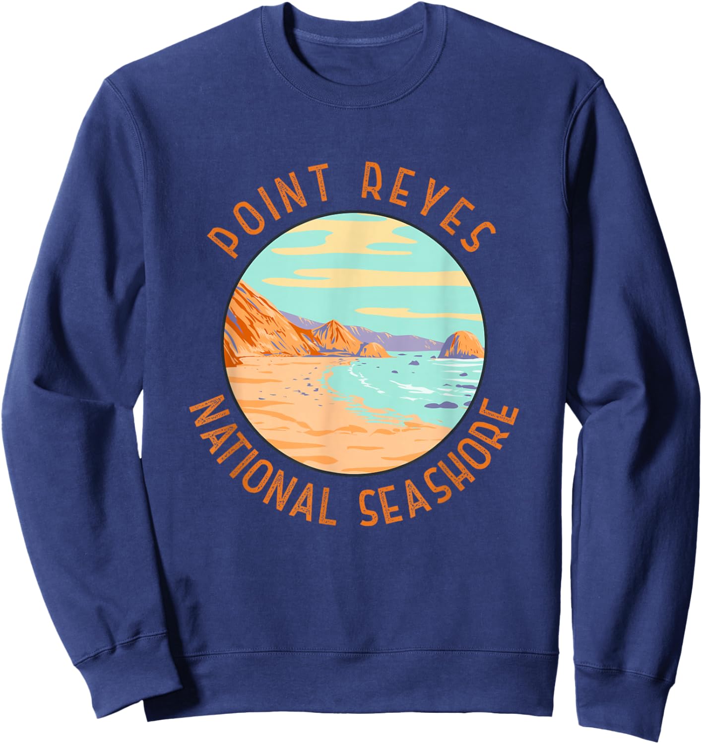 Point Reyes National Seashore Distressed Circle Vintage Sweatshirt - Sweatshirt | Navy
