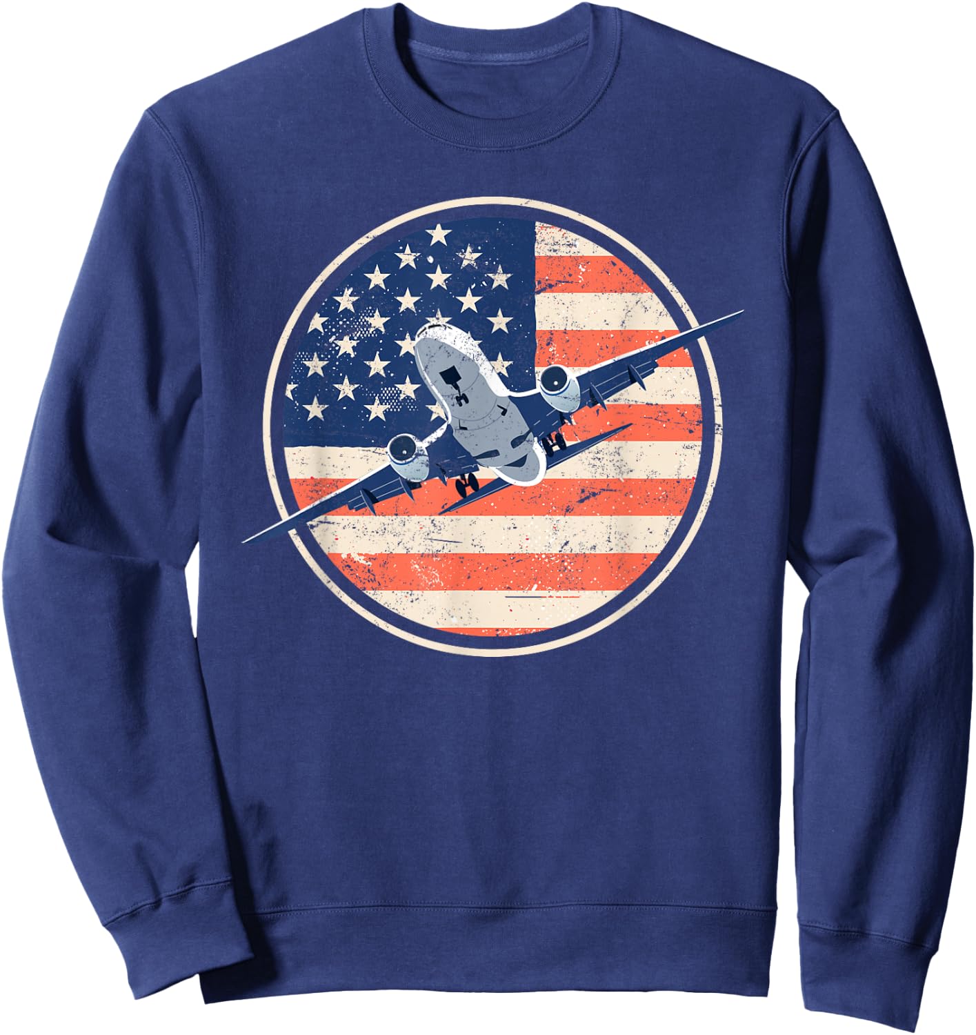 Airline Pilot American Flag Women Men Sweatshirt - Sweatshirt | Navy