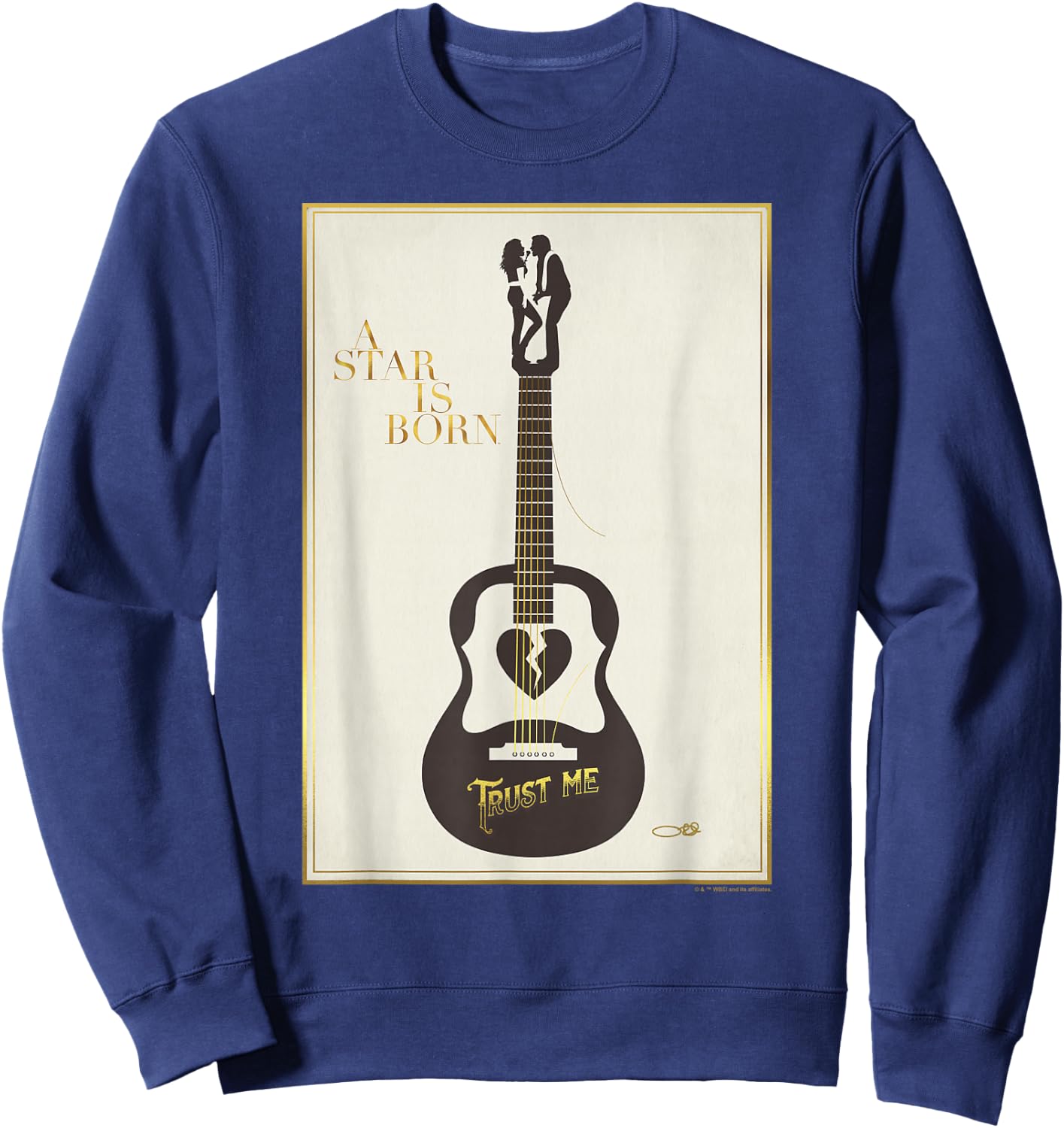 WB100 A Star Is Born Trust Me Guitar Silhouette Movie Logo Sweatshirt - Sweatshirt | Navy