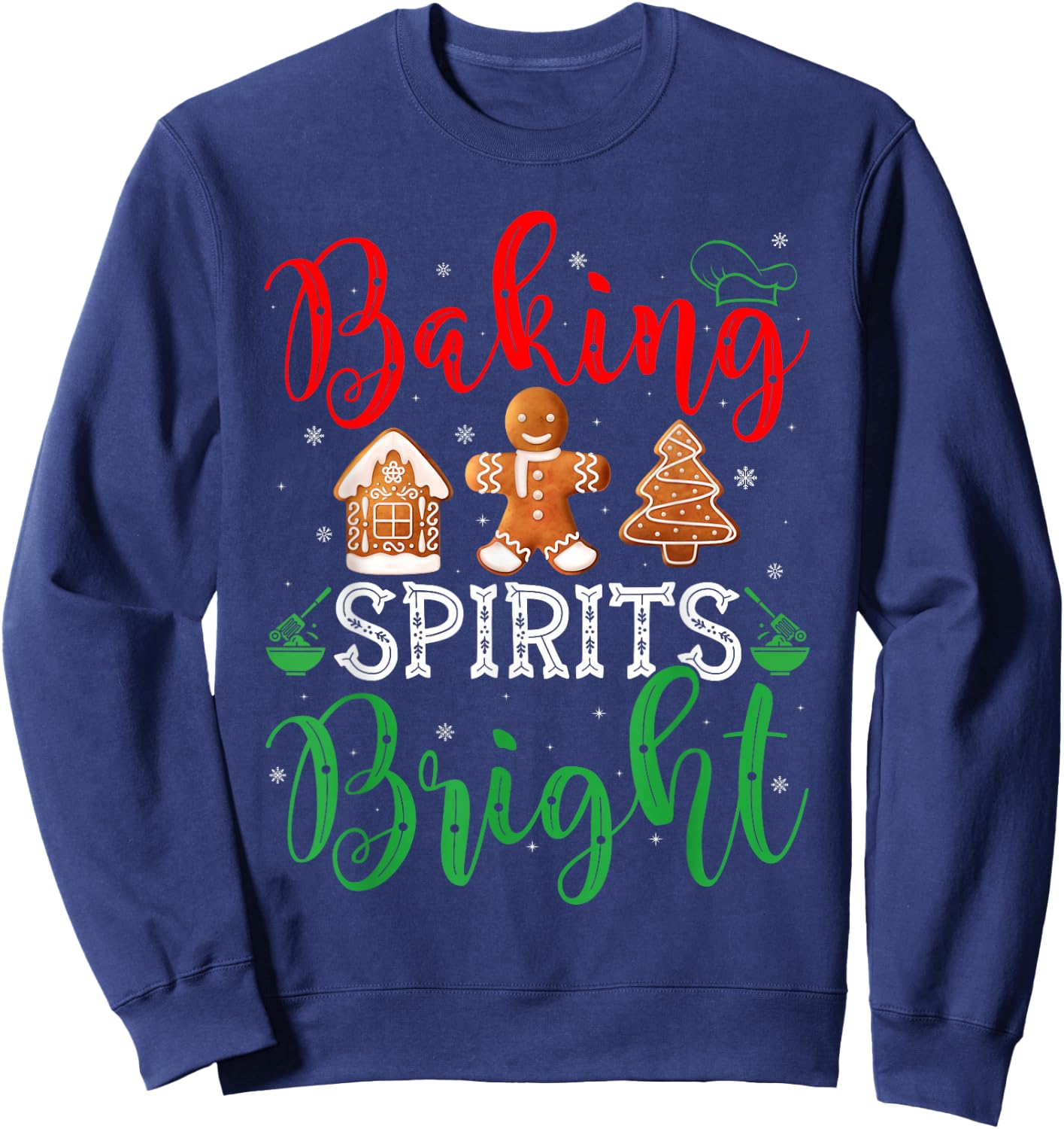 Christmas Baking Spirits Bright Cute Christmas Pajama Sweatshirt - Sweatshirt | Navy