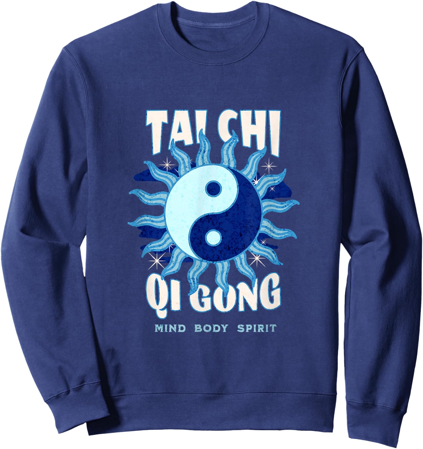 Tai Chi Martial Arts Ying Yang Qi Gong Balance Breathing Sweatshirt - Sweatshirt | Navy