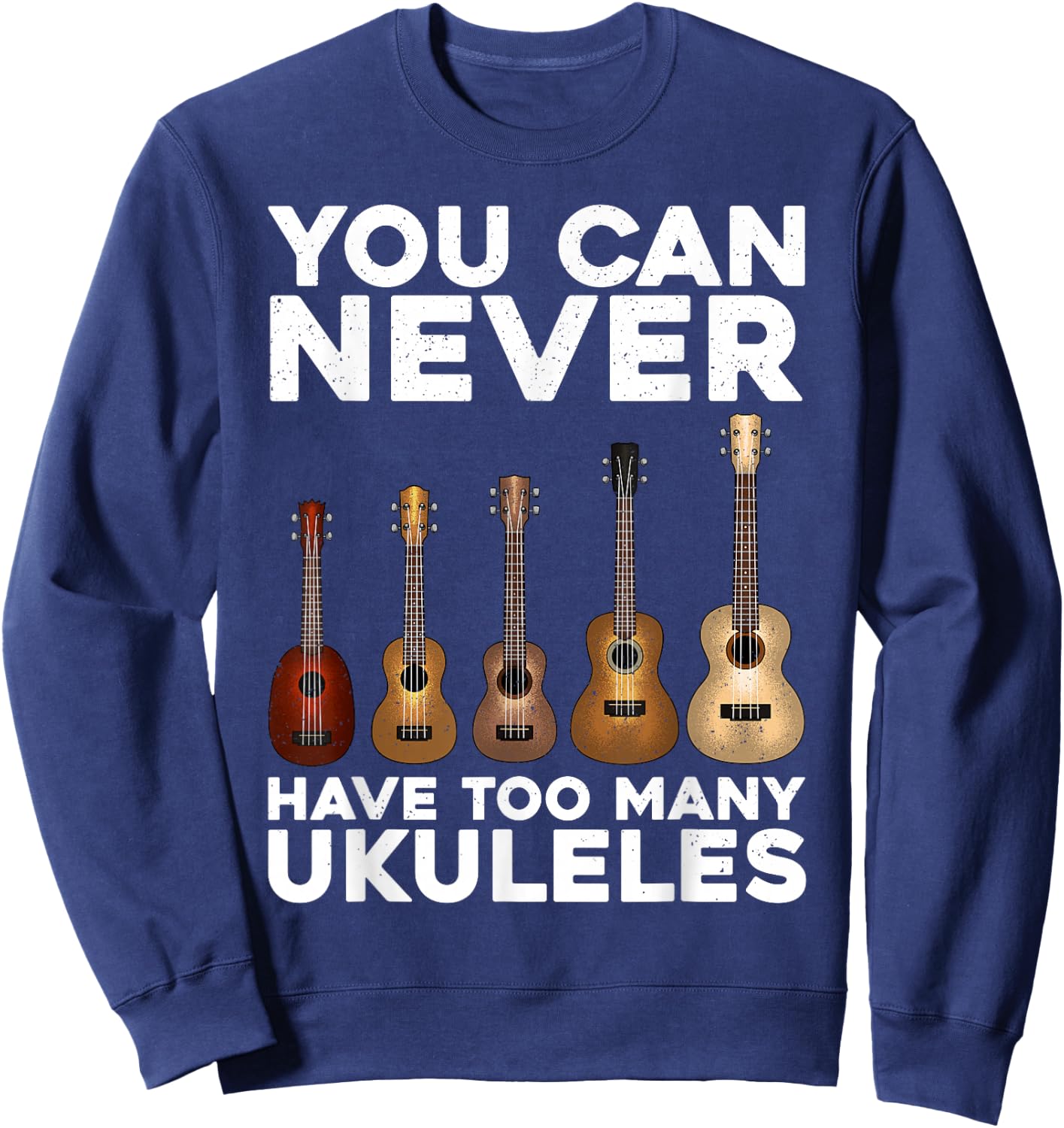 Funny Ukulele Art Women Small Guitar Ukulele Players Sweatshirt - Sweatshirt | Navy