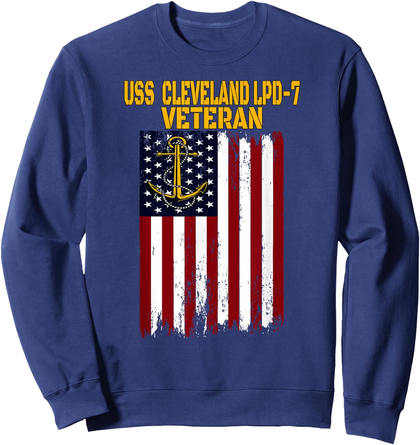 USS Cleveland LPD-7 Amphibious Transport Docks Veterans Day Sweatshirt - Sweatshirt | Navy