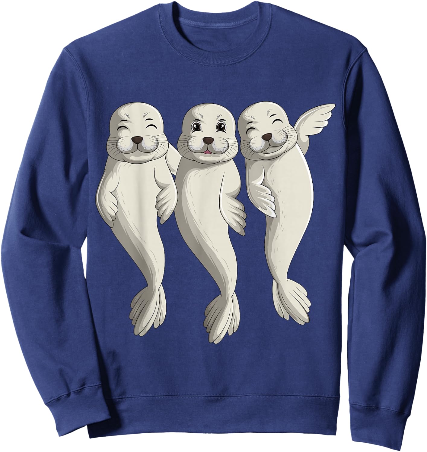 Seal Lover Sea Lion Seals Women Kids Girls Boys Sweatshirt - Sweatshirt | Navy