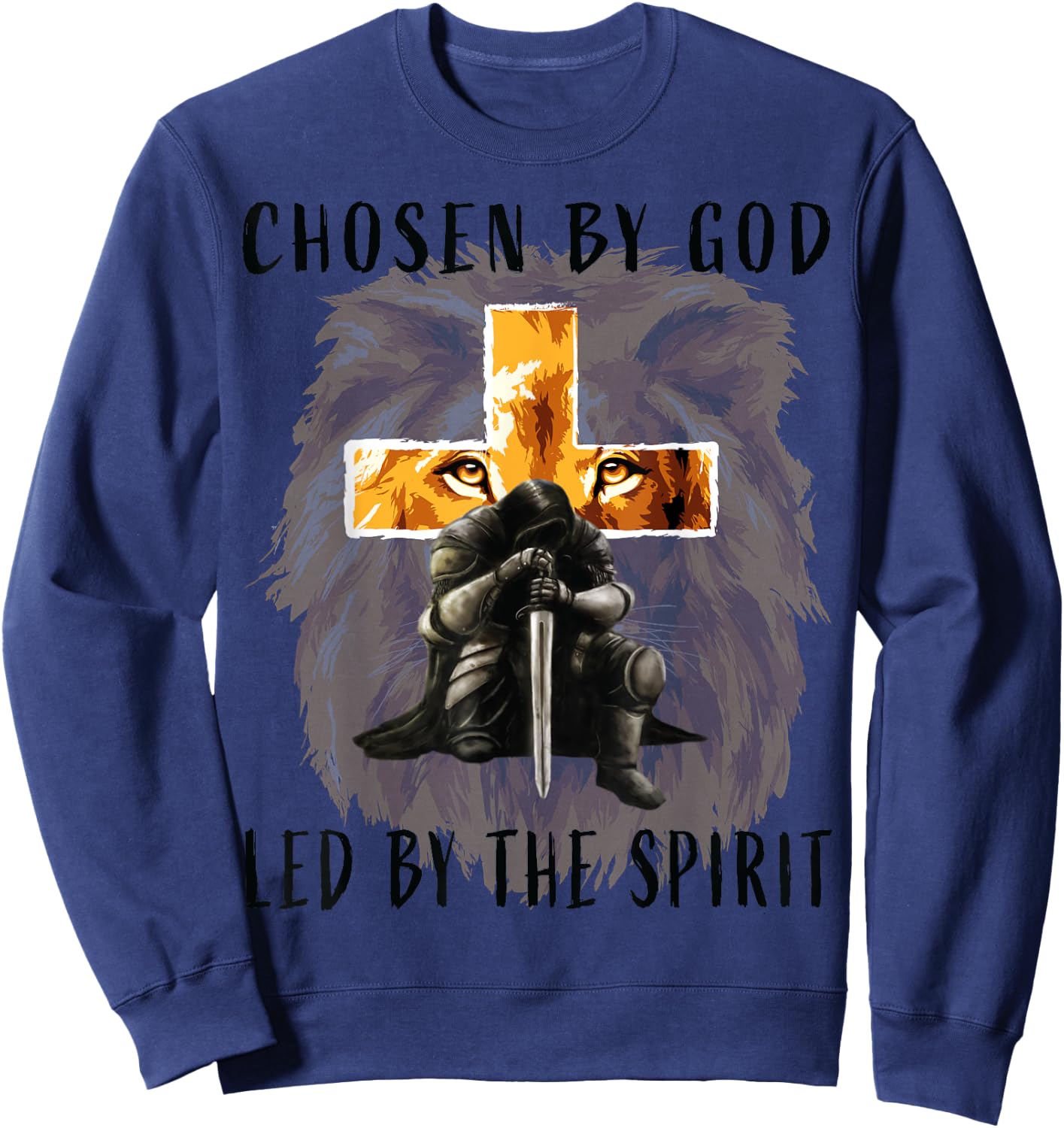 Chosen by God Led by the Holy Spirit Christian Religious Men Sweatshirt - Sweatshirt | Navy