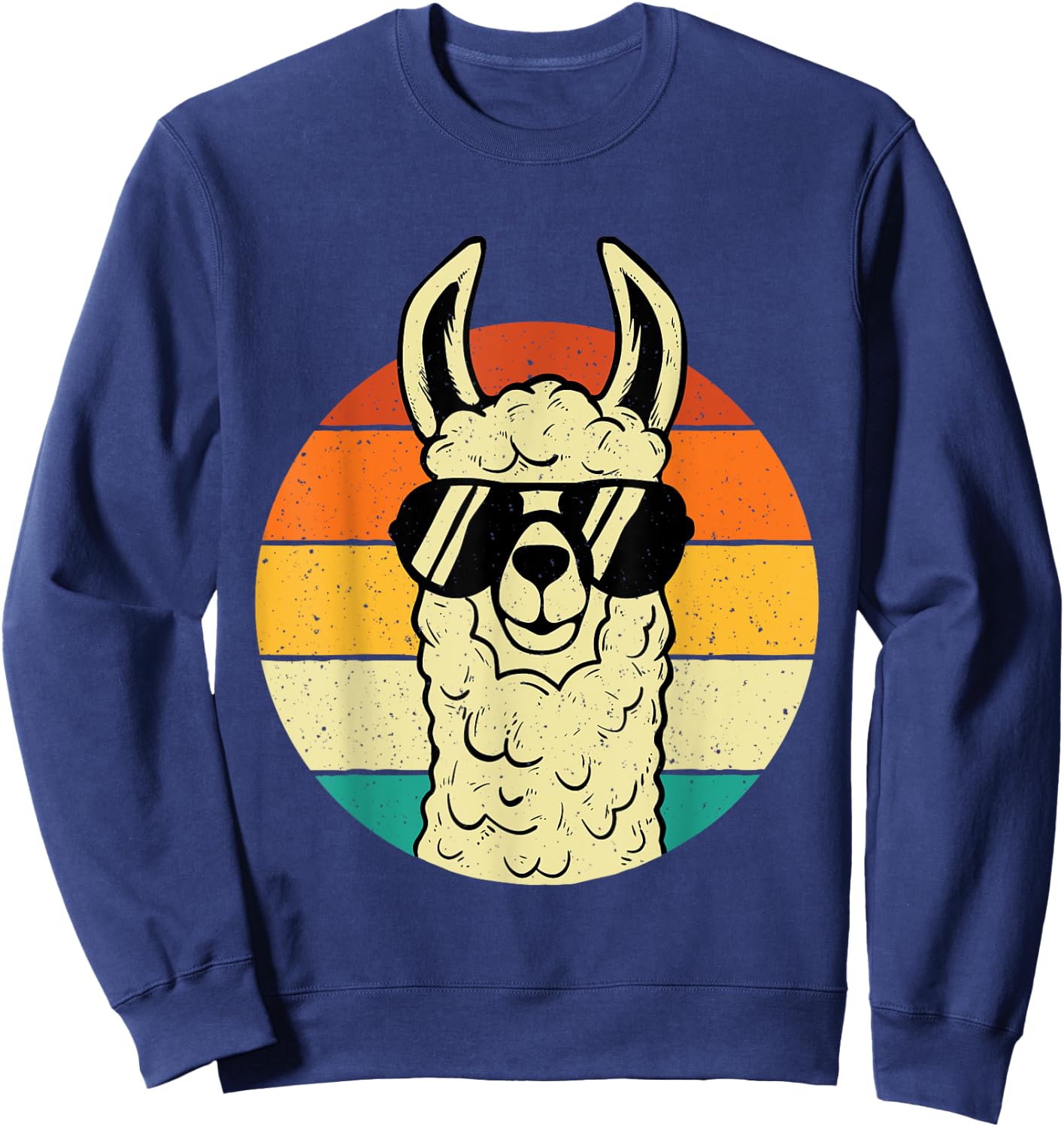 Retro Vintage Alpaca Lover - Farm Animal Zoo Farmer Breeder Sweatshirt - Sweatshirt | Navy