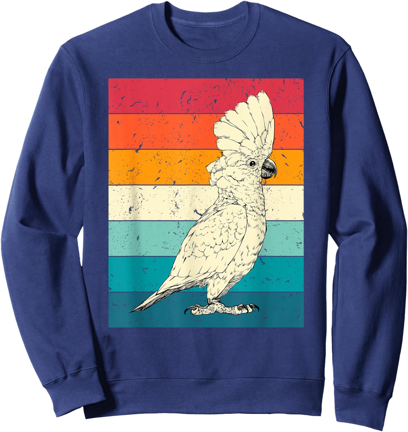 Retro Vintage Umbrella Cockatoo Sunglasses Parrot Bird Sweatshirt - Sweatshirt | Navy