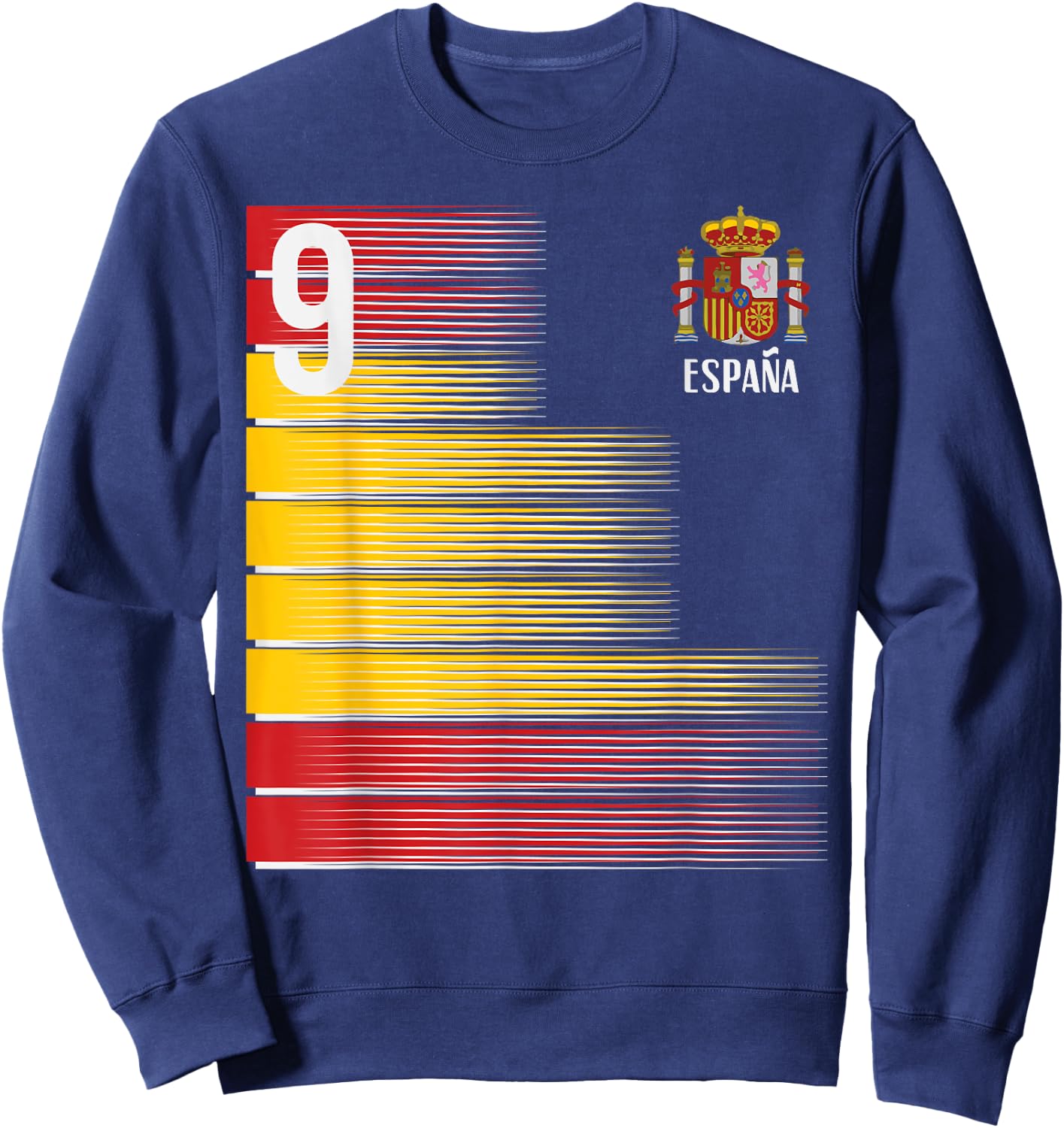 Spain Number 9 Espana Spanish Soccer Fan Men Women Kids Boys Sweatshirt - Sweatshirt | Navy
