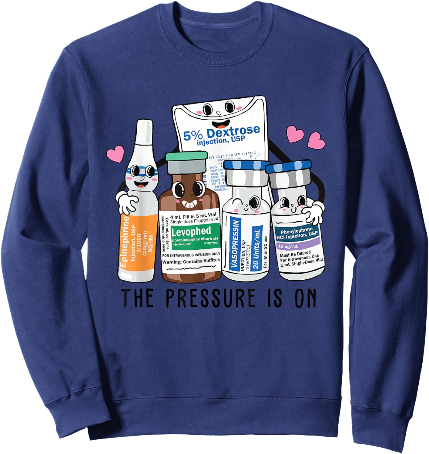 Pressure is On Christmas Pharmacy Tech Nurse Sweatshirt - Sweatshirt | Navy