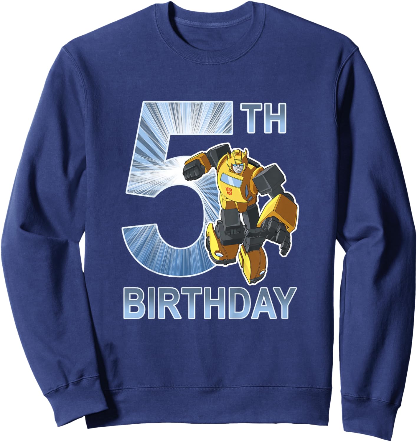 Transformers Bumblee 5th Birthday Hero Pose Sweatshirt - Sweatshirt | Navy