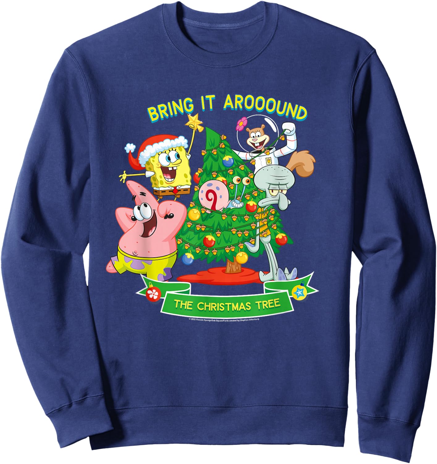 SpongeBob SquarePants Aroooound The Christmas Tree Patrick Sweatshirt - Sweatshirt | Navy
