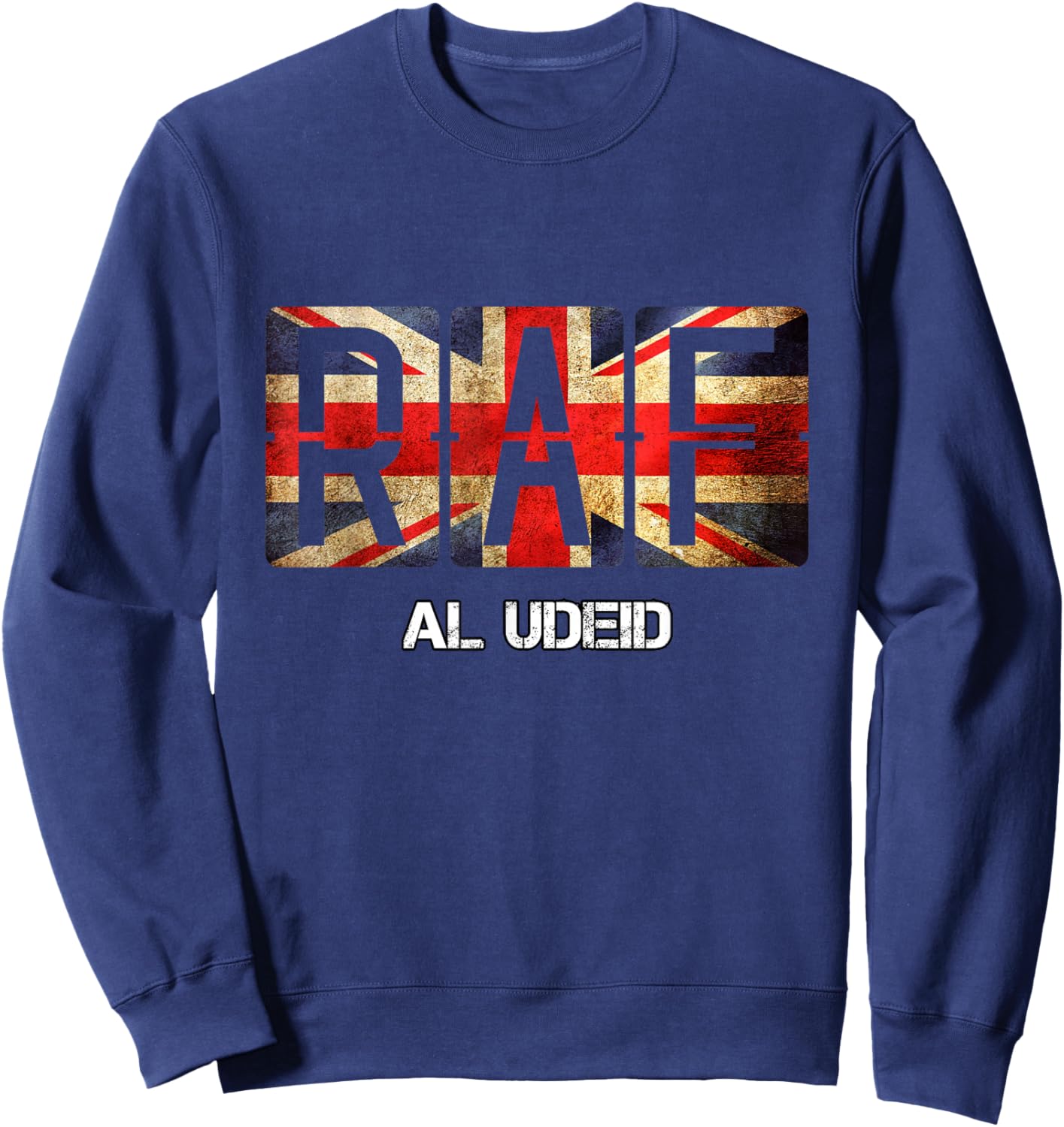 RAF Al Udeid Qatar Vintage Distressed Airforce Sweatshirt - Sweatshirt | Navy