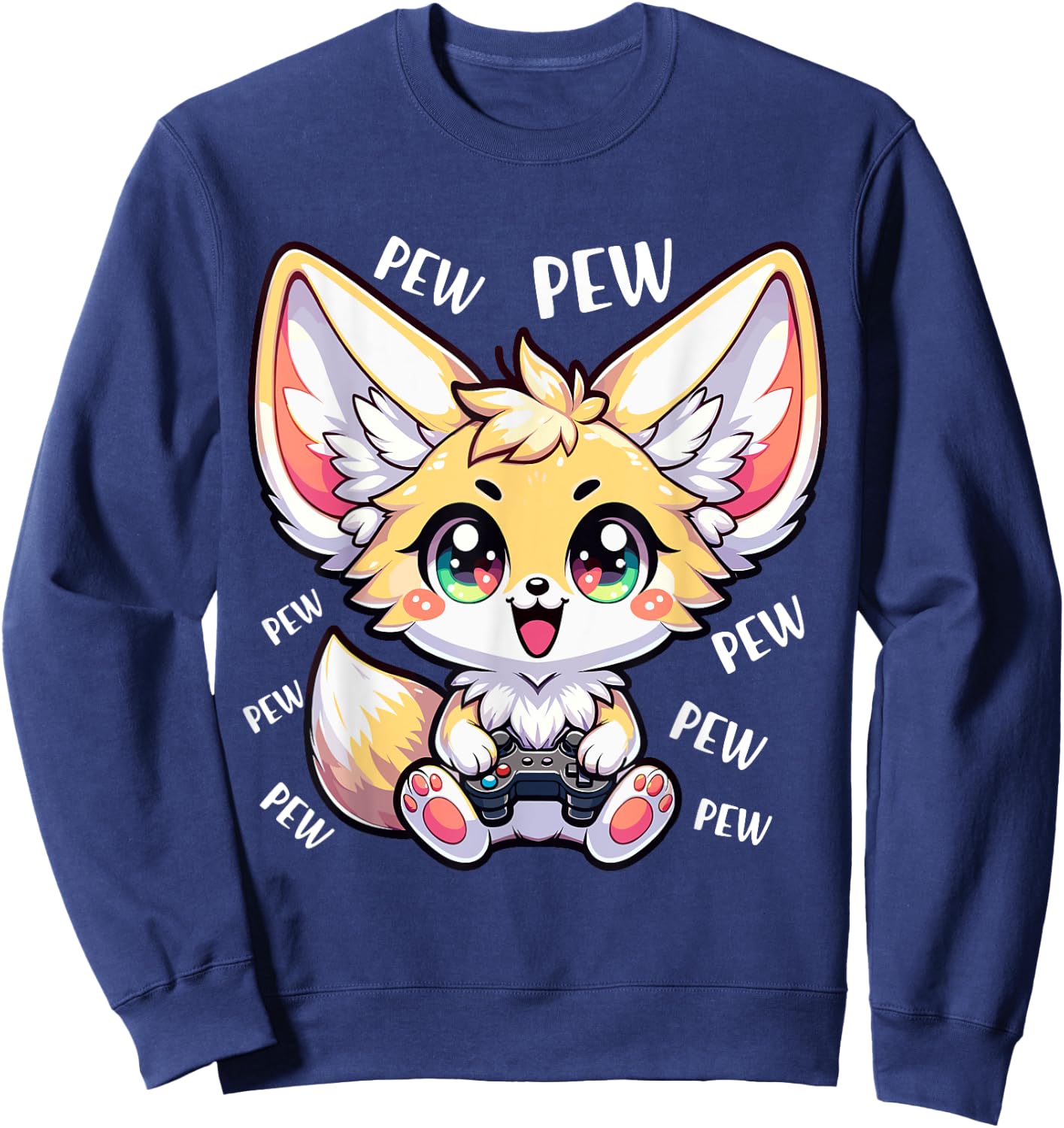 Fennec Fox Playing Video Games - Funny Gamer Boys Kids Sweatshirt - Sweatshirt | Navy