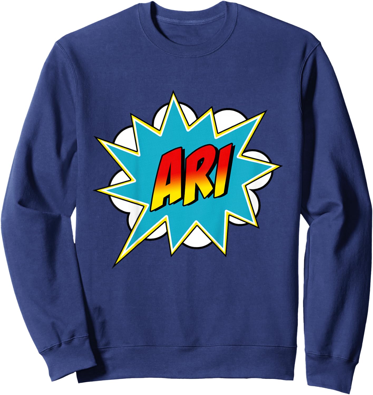 Kids Boys Ari Name Superhero Comic Book Sweatshirt - Sweatshirt | Navy