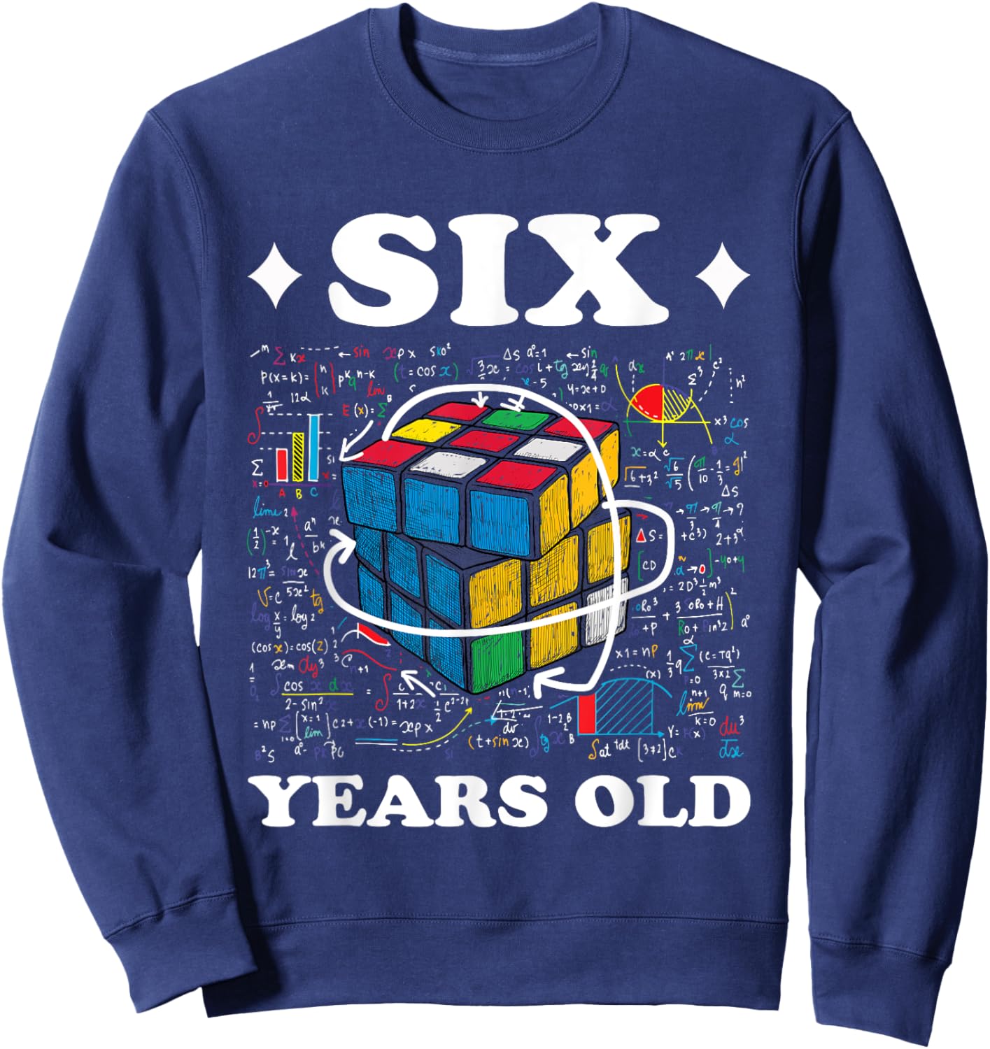 Competitive Speed Cubing 6 Years Old Birthday for Boy Girl Sweatshirt - Sweatshirt | Navy