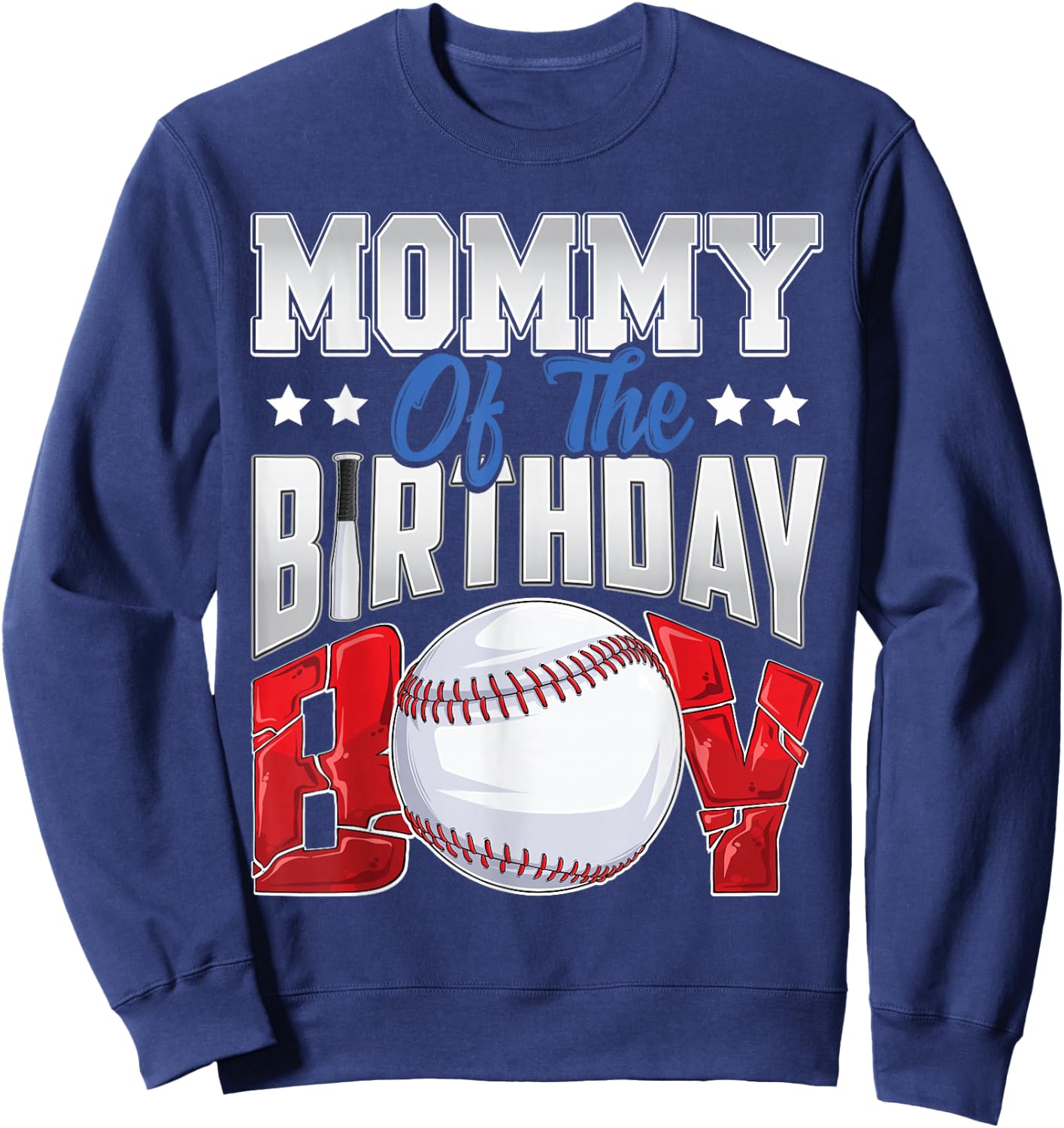 Mommy Baseball birthday Boy Family Baller b-day Party Sweatshirt - Sweatshirt | Navy