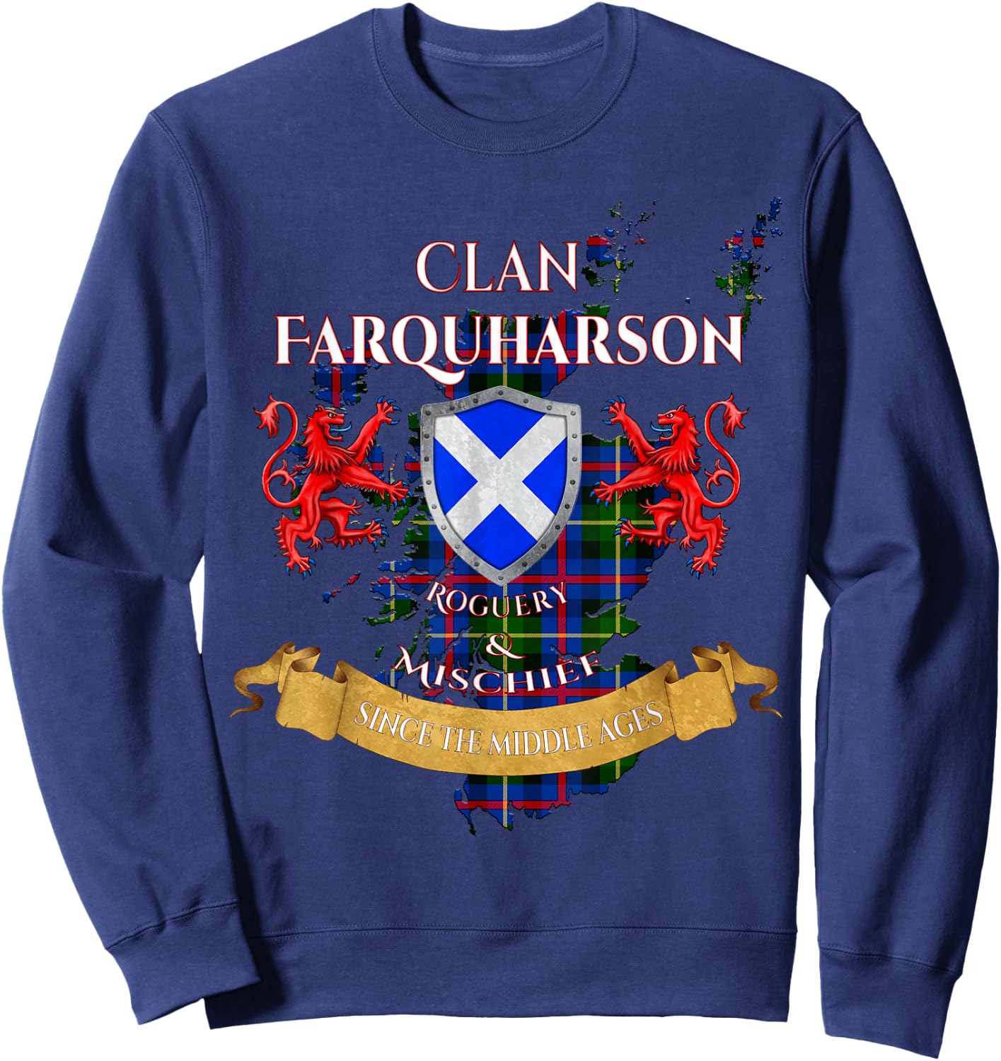 Farquharson Scottish Family Clan Middle Ages Mischief Sweatshirt - Sweatshirt | Navy