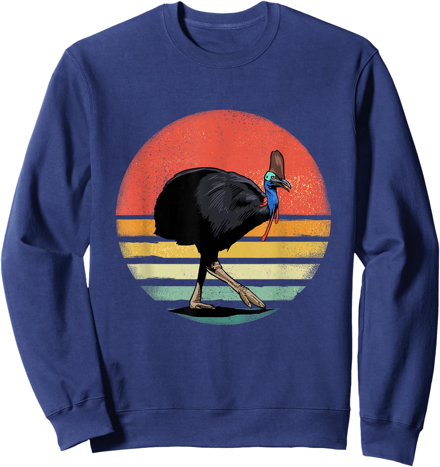Retro Vintage Cassowary Bird Animal Bird Lover Bird Watcher Sweatshirt - Sweatshirt | Navy