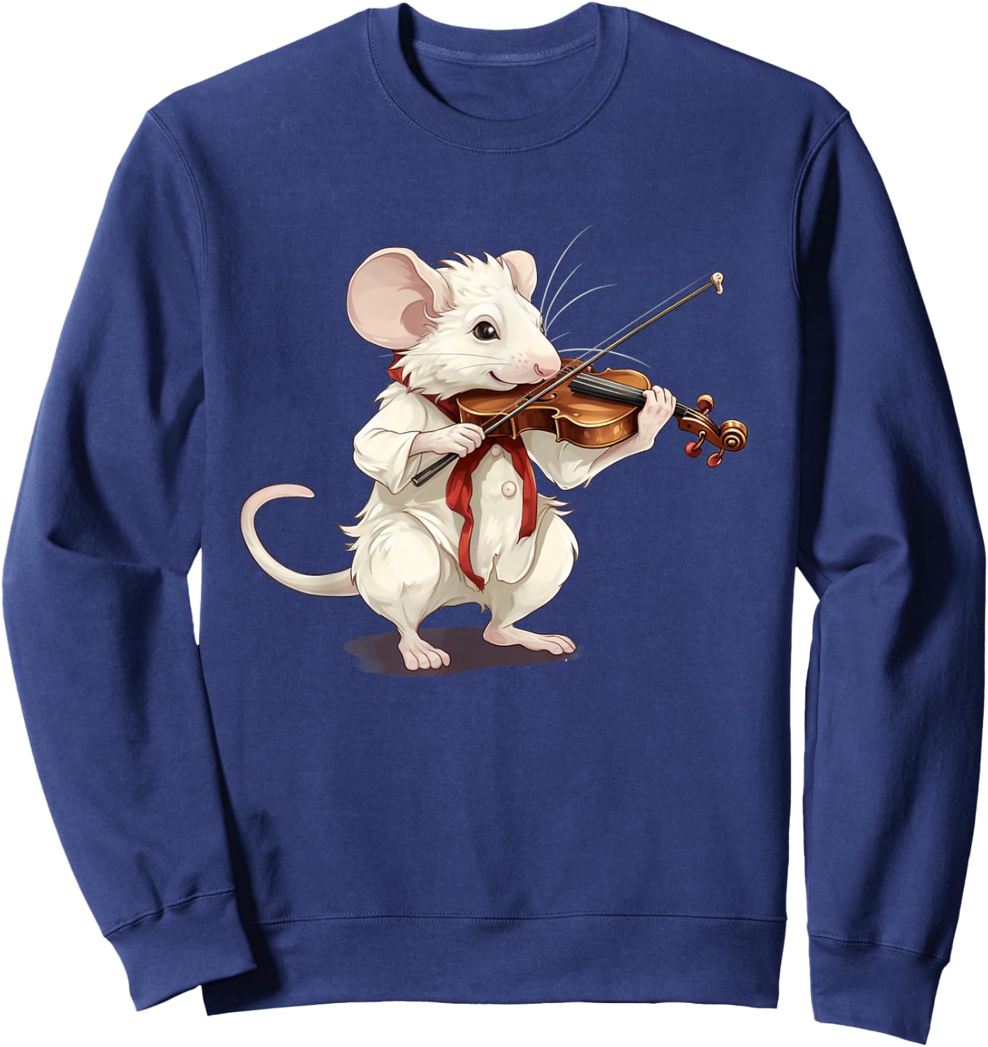 Happy classic Violin Music with white Rodent for Pets Lovers Sweatshirt - Sweatshirt | Navy