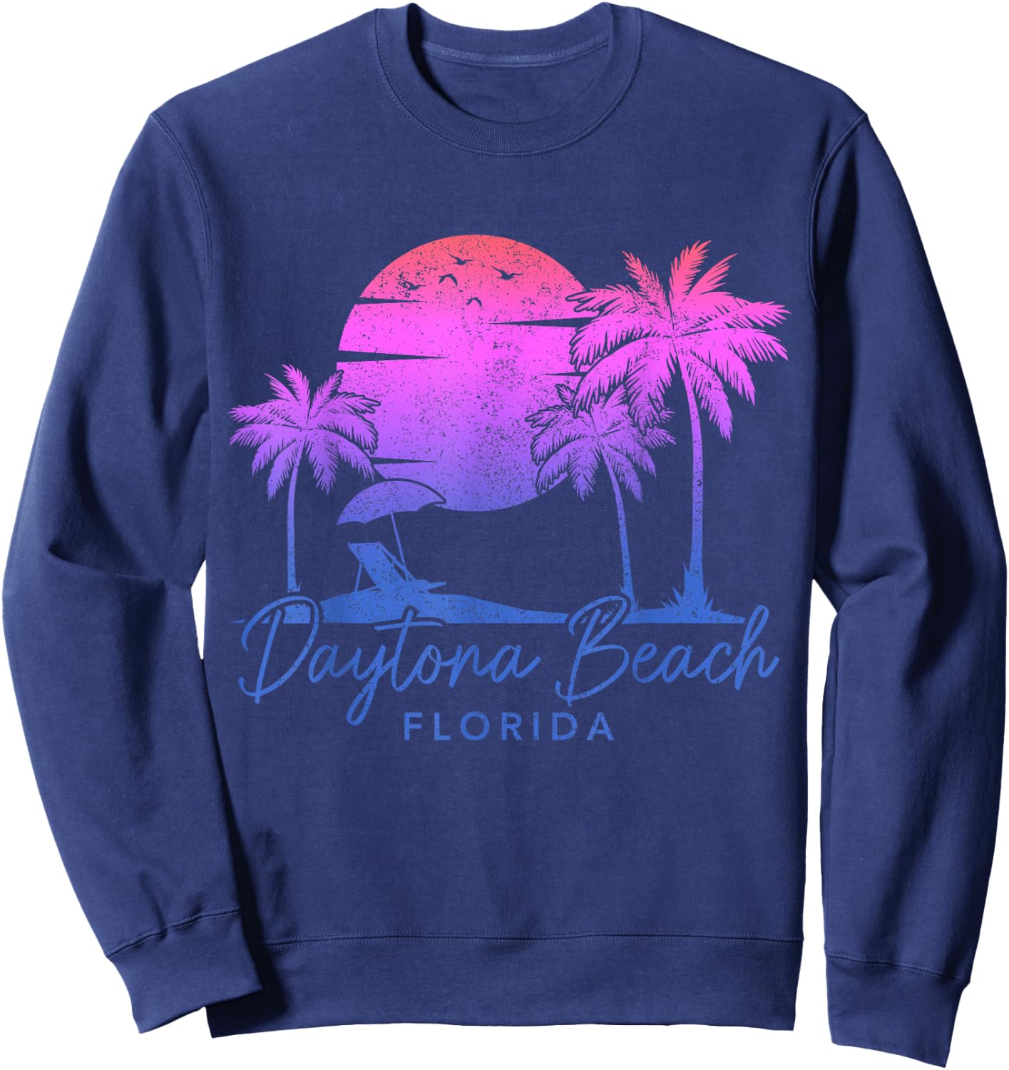 Daytona Beach Florida FL Surfer Vintage Retro Sweatshirt - Sweatshirt | Navy