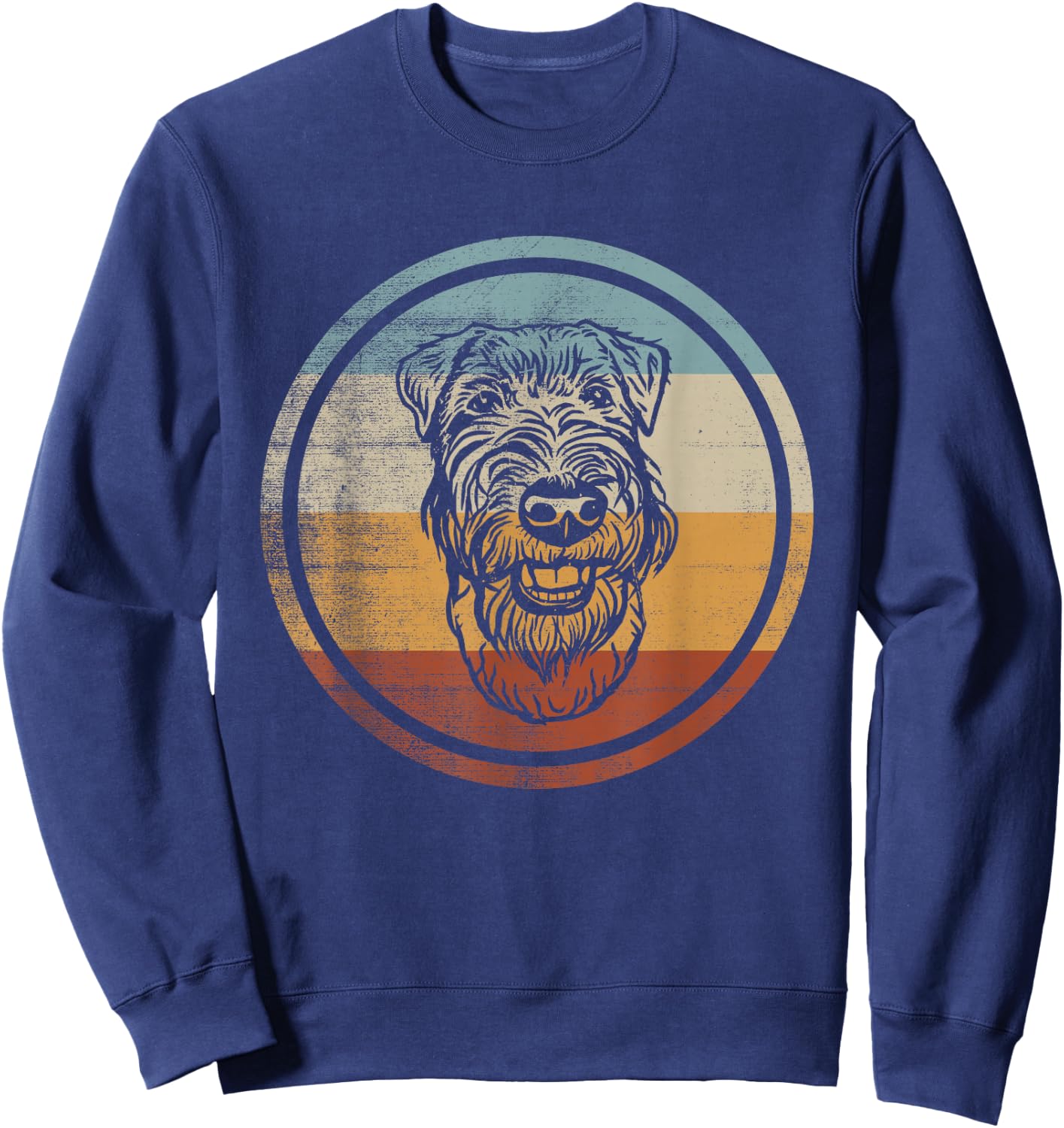 Retro Vintage Dog Design Welsh Terrier Sweatshirt - Sweatshirt | Navy