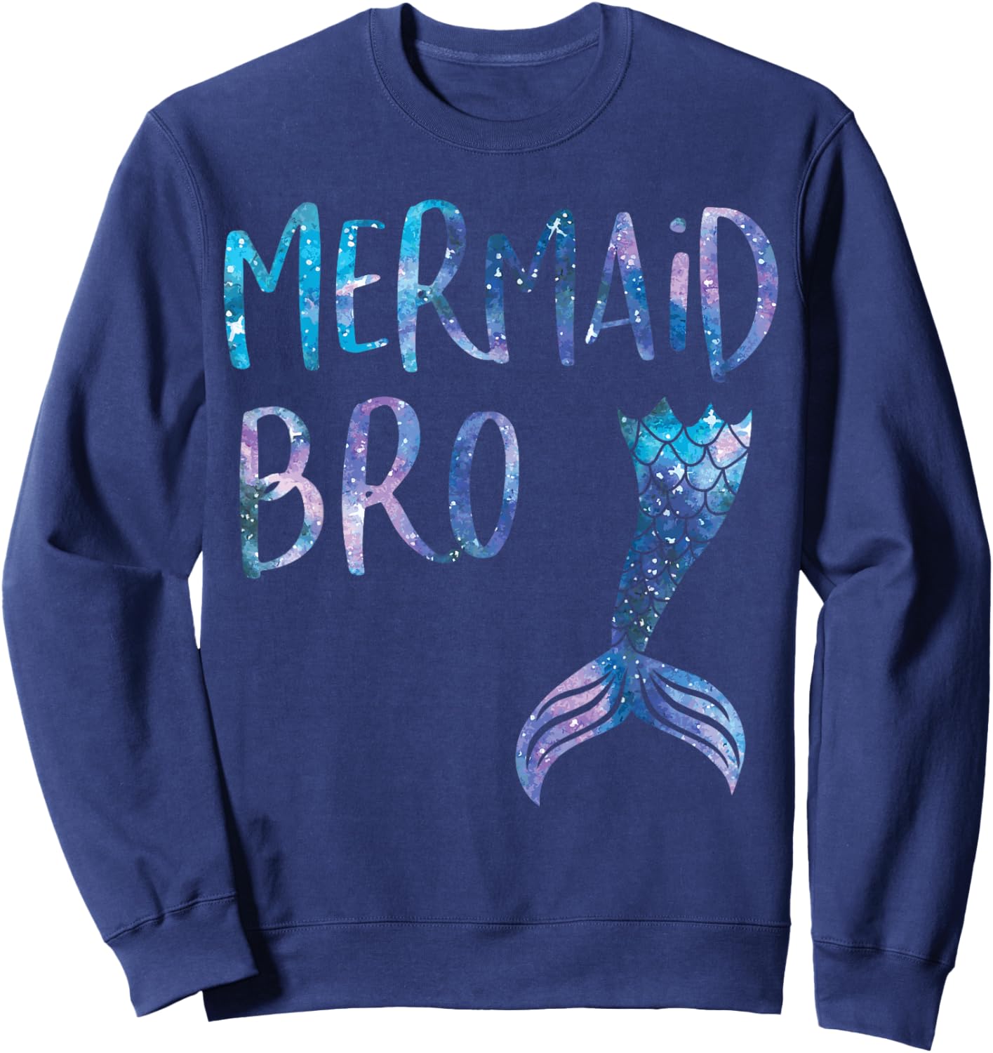 Mermaid Brother Tail Matching Mermaid Squad Birthday Party Sweatshirt - Sweatshirt | Navy