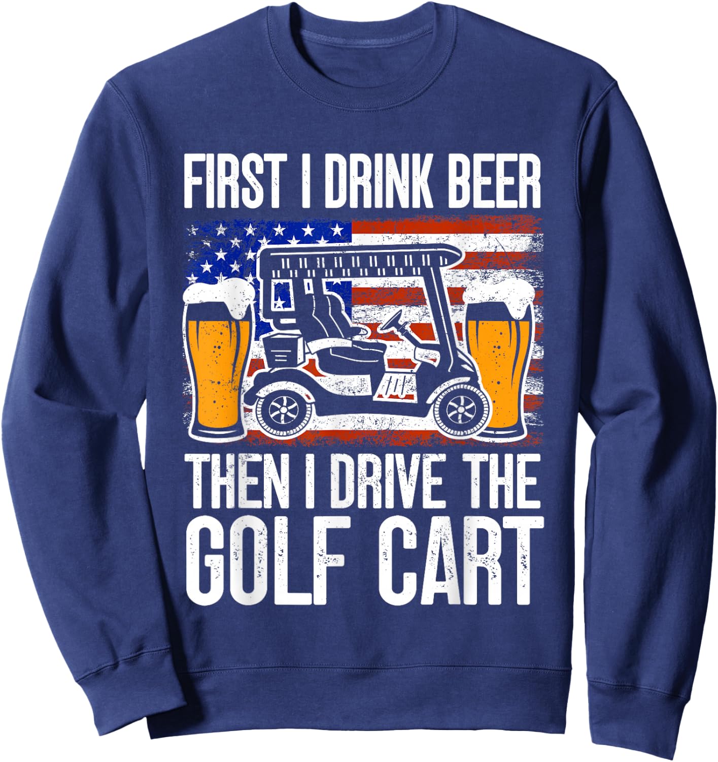 Funny Golf Cart Sweatshirt - Sweatshirt | Navy