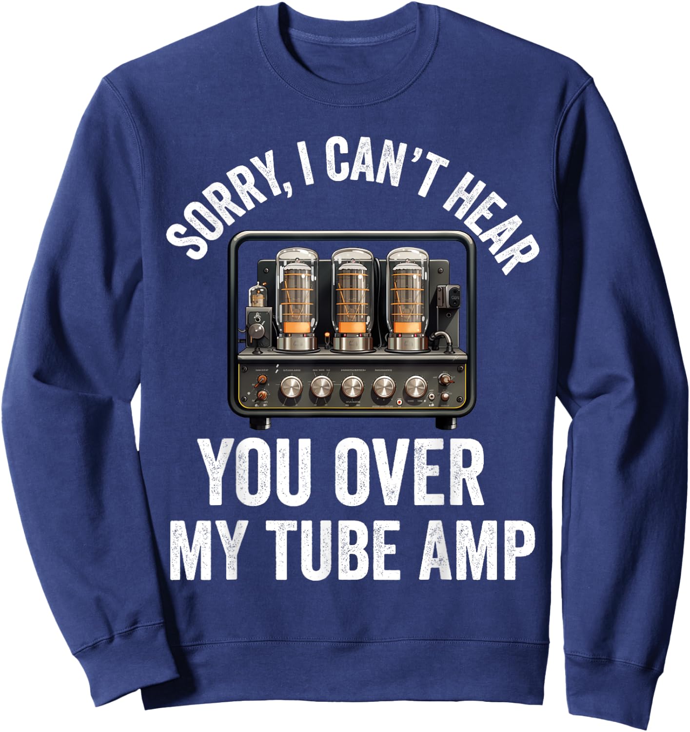 Vacuum tube Amp Amplifier Analog Audio Electron Valve Guitar Sweatshirt - Sweatshirt | Navy