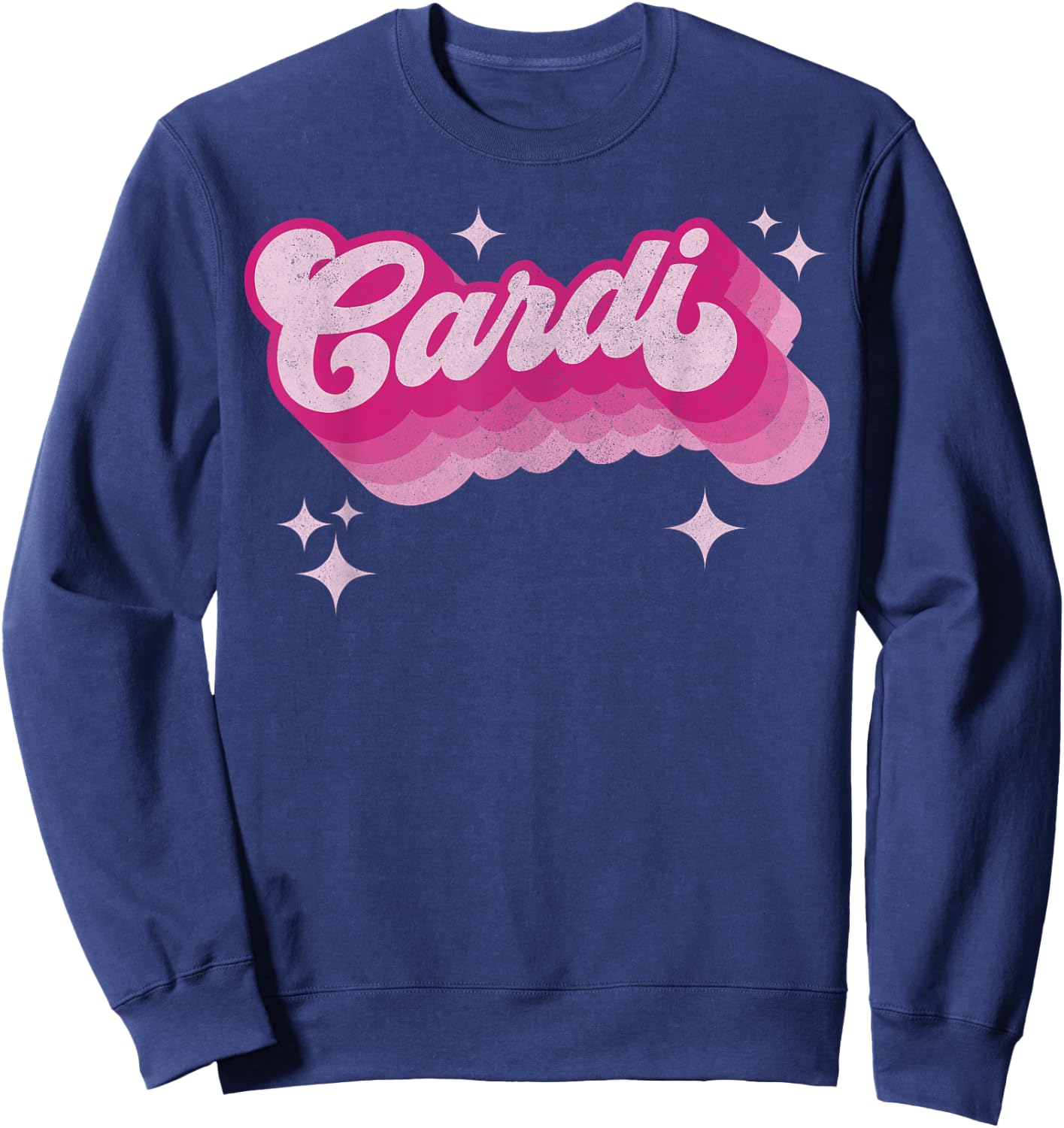 Cardi First Name Vintage Style Personalized Female 70s Retro Sweatshirt - Sweatshirt | Navy
