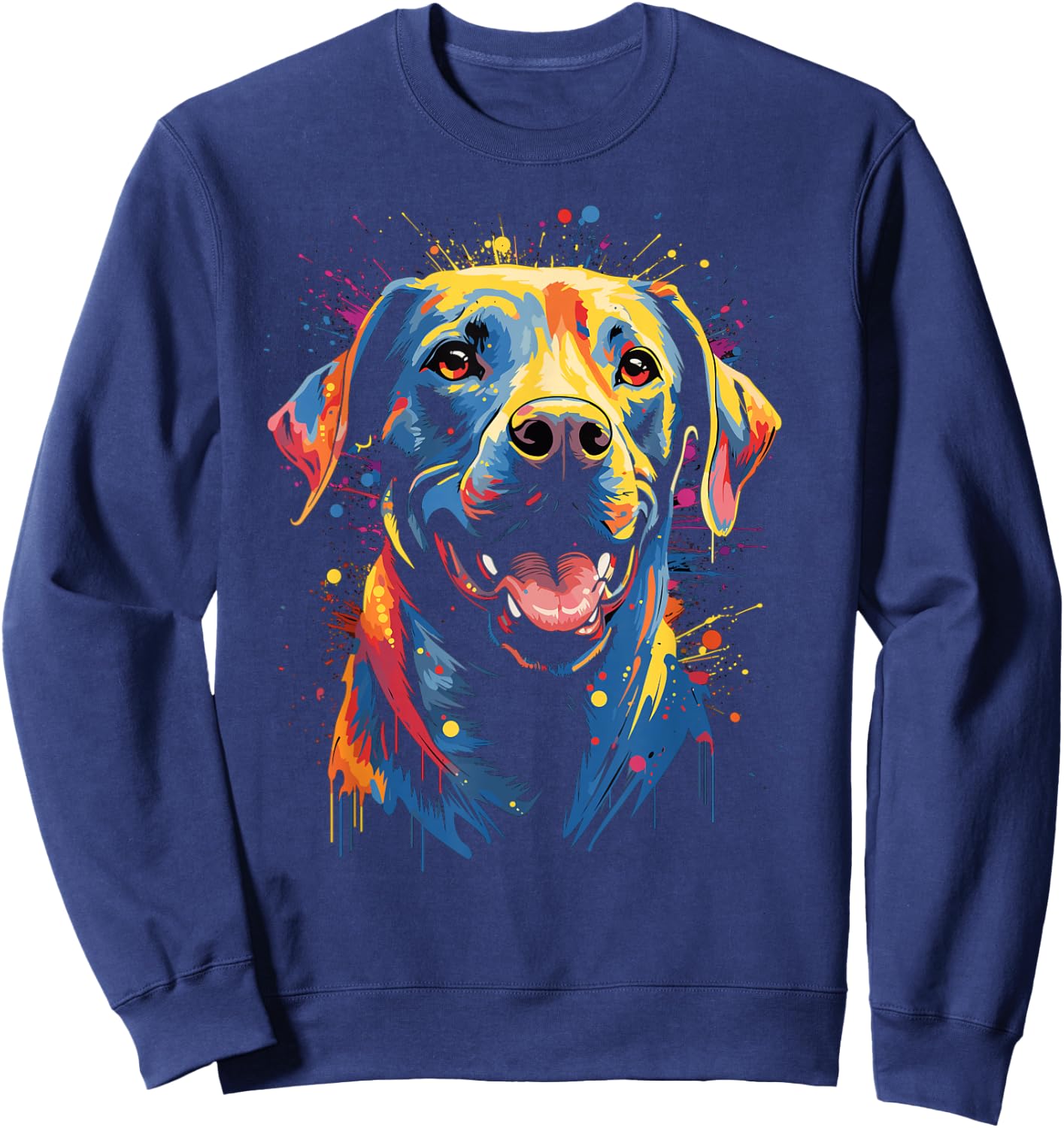 Watercolor Colorful Labrador Lab Sweatshirt - Sweatshirt | Navy