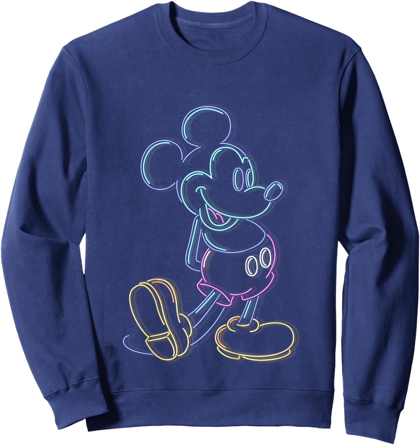 Kids Disney Mickey And Friends Mickey Neon Lights Sign Logo Sweatshirt - Sweatshirt | Navy