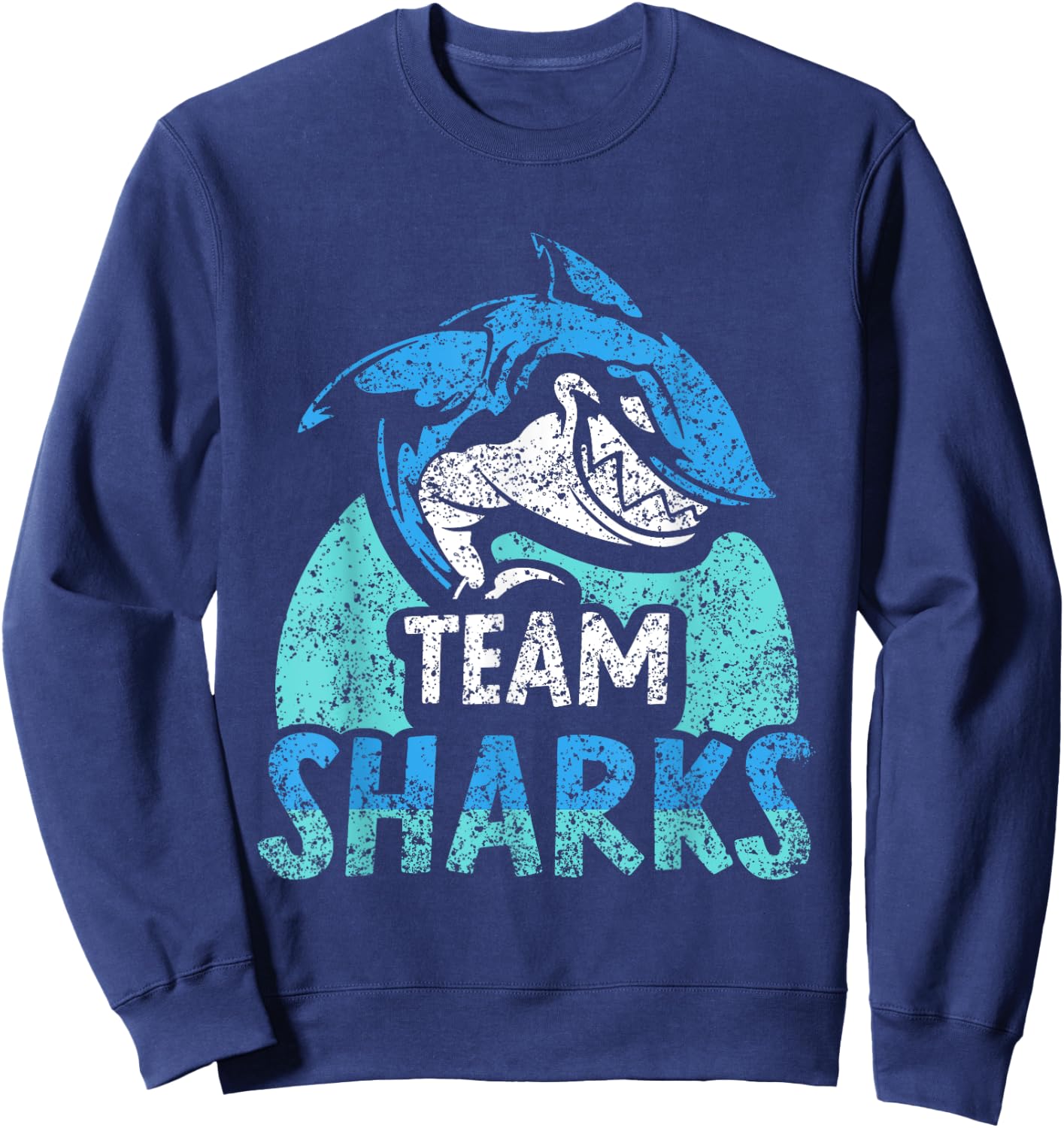 Team Sharks Teeth Shark Lover Animal Sweatshirt - Sweatshirt | Navy