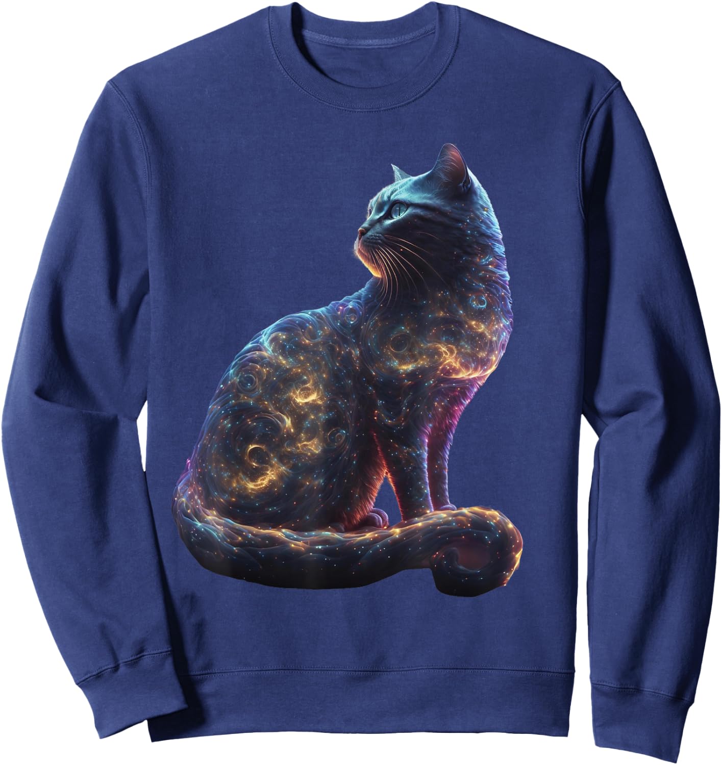 cute cat Galaxy for lover cats kitty kitten space universe Sweatshirt - Sweatshirt | Navy
