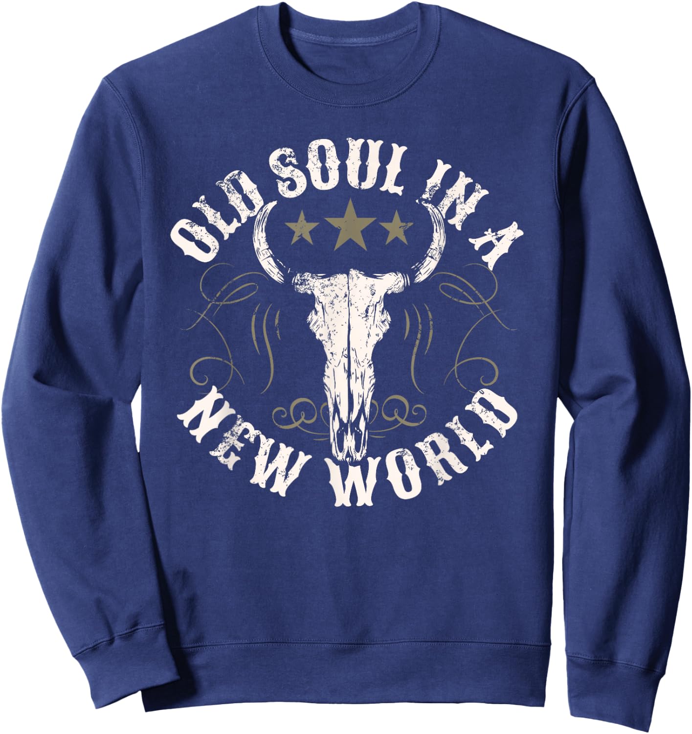 Old Soul in a New World Country Bluegrass Music Guitar Sweatshirt - Sweatshirt | Navy