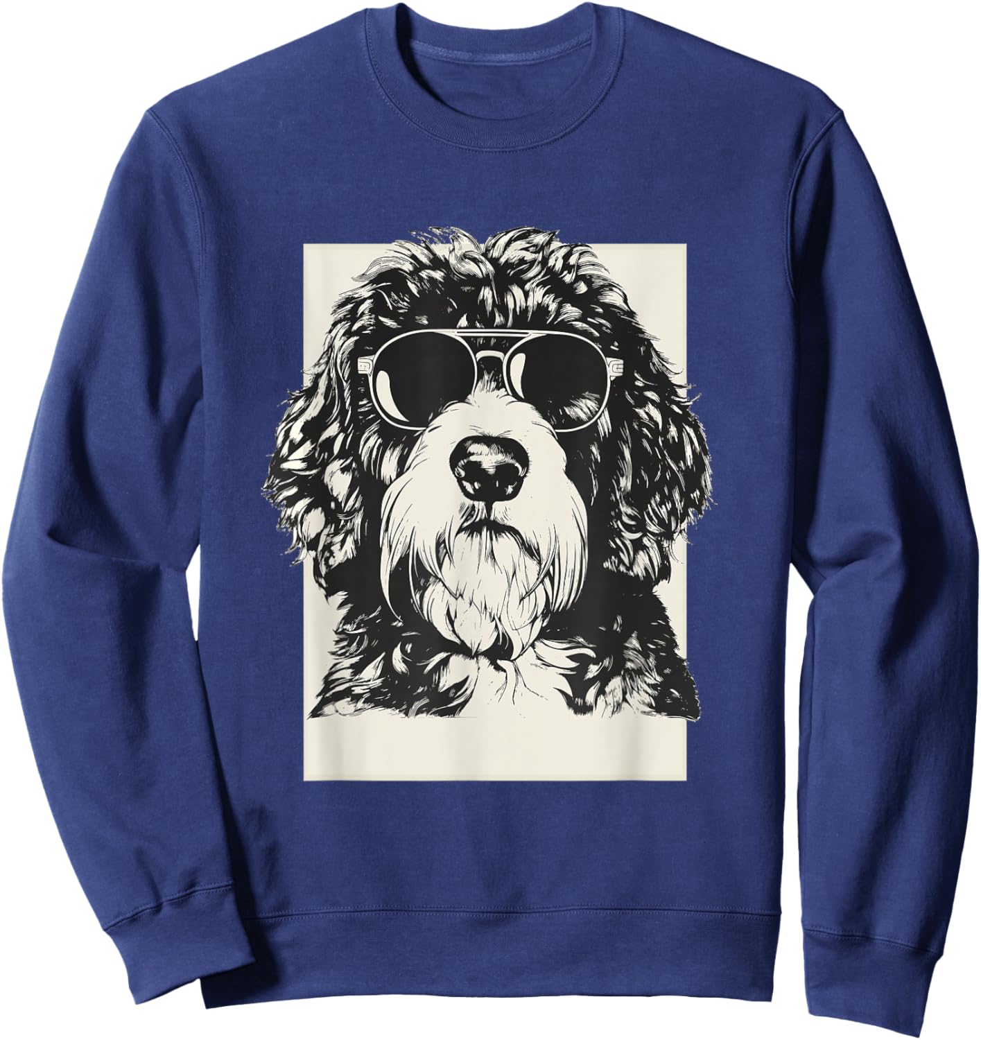 Saint Berdoodle Sketch Dog Funny Art Sketch Men Women Girls Kids Sweatshirt - Sweatshirt | Navy