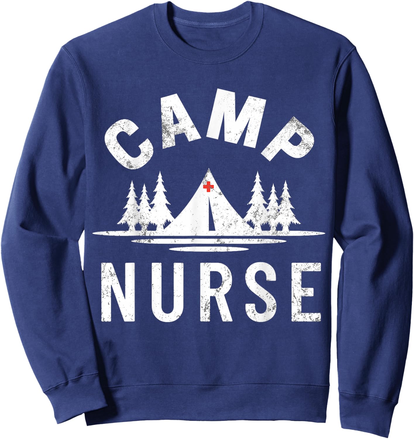 Vintage CAMP NURSE Outdoor Summer Camping Sweatshirt - Sweatshirt | Navy