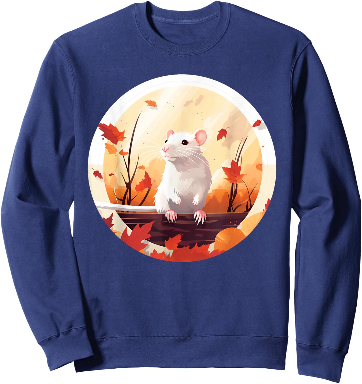 Funny windy Autumn Season with Fall and white Rats for Pets Sweatshirt - Sweatshirt | Navy