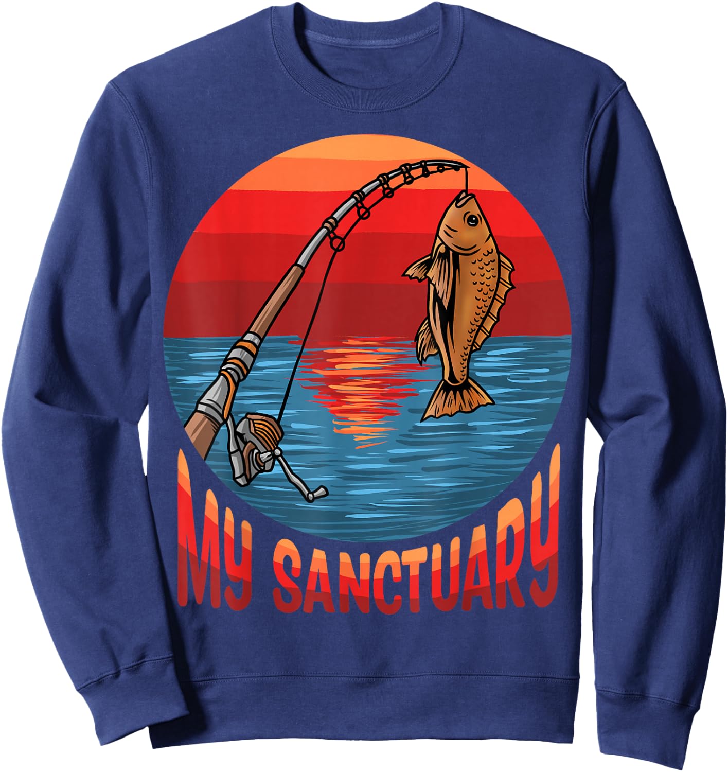 Fisherman Funny Fishing Sweatshirt - Sweatshirt | Navy