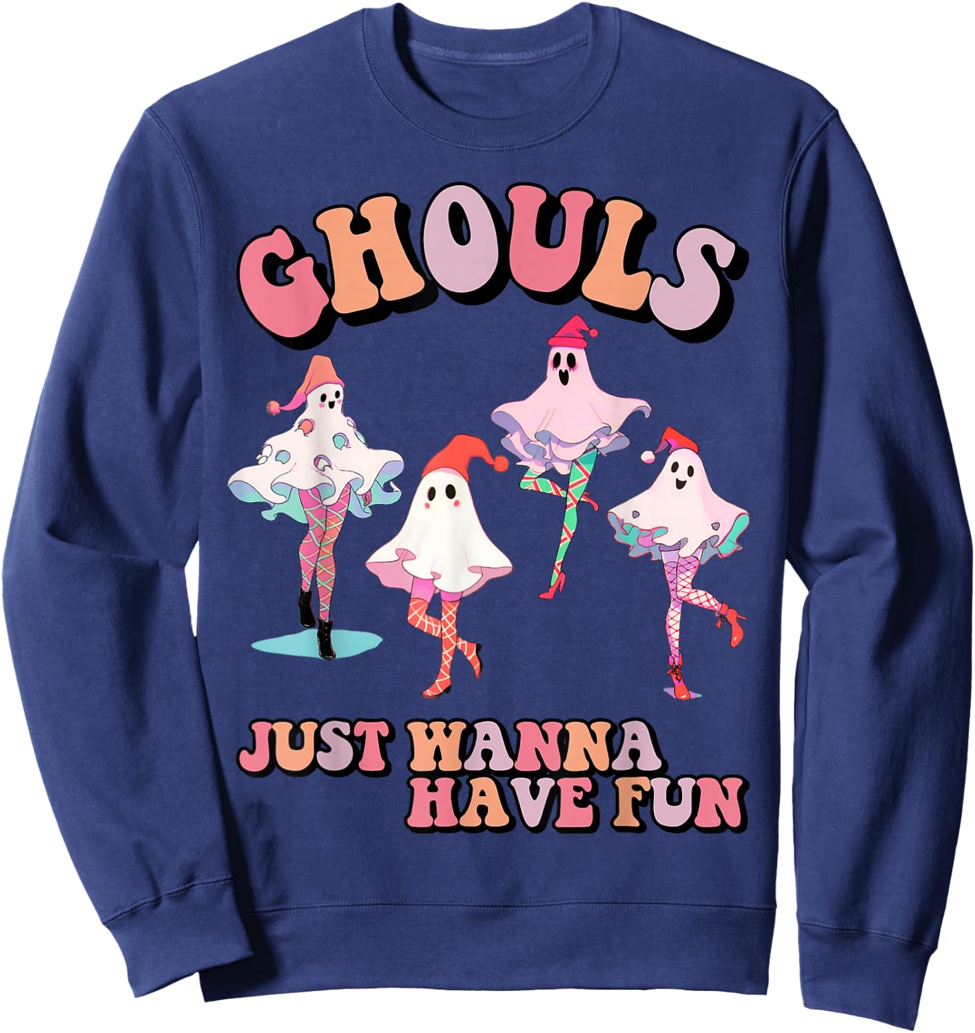 Ghouls just wanna have fun Retro Halloween Christmas girls Sweatshirt - Sweatshirt | Navy