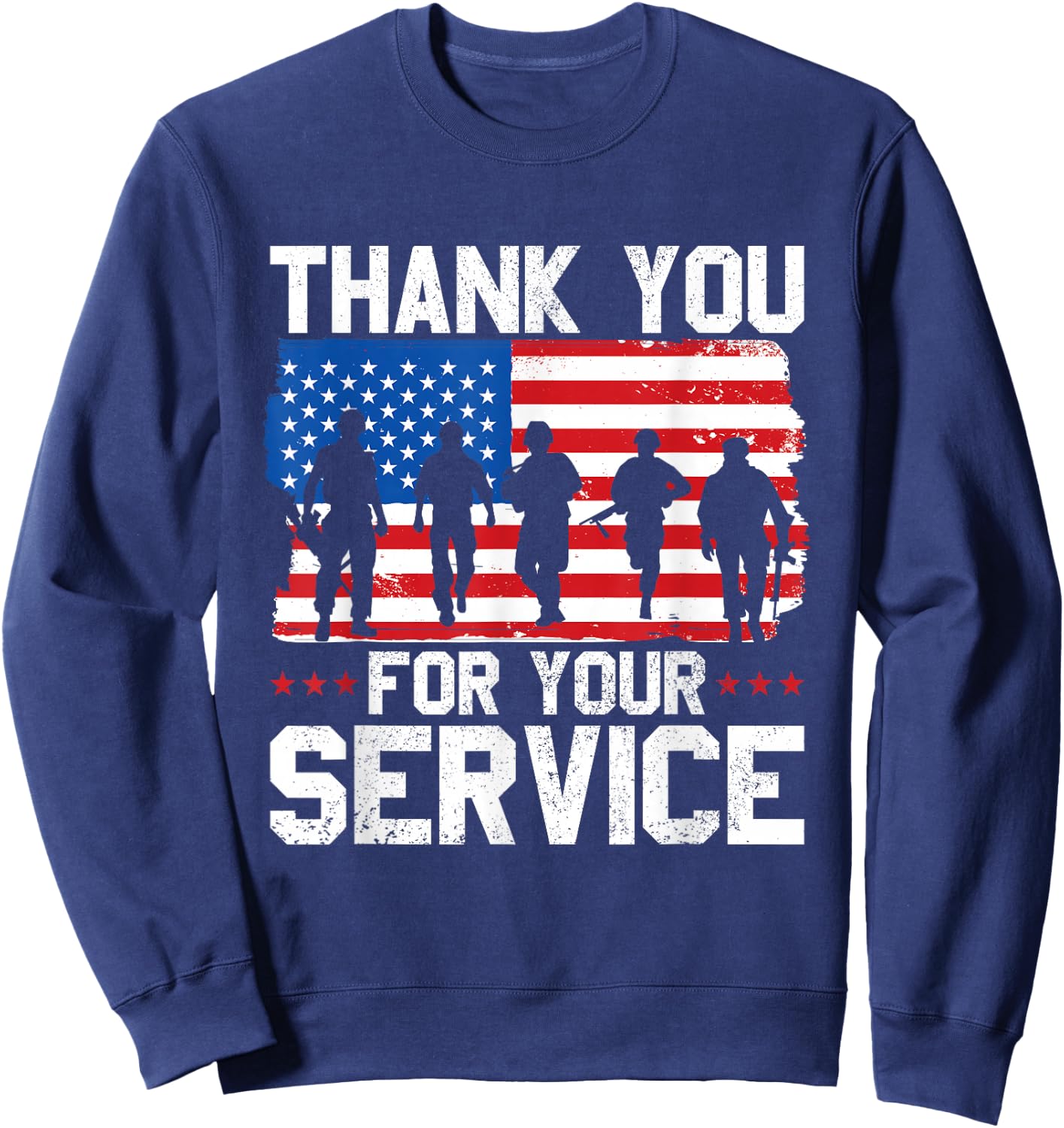 Veterans Day Thank You Memorial Day Us Patriotic Design Sweatshirt - Sweatshirt | Navy
