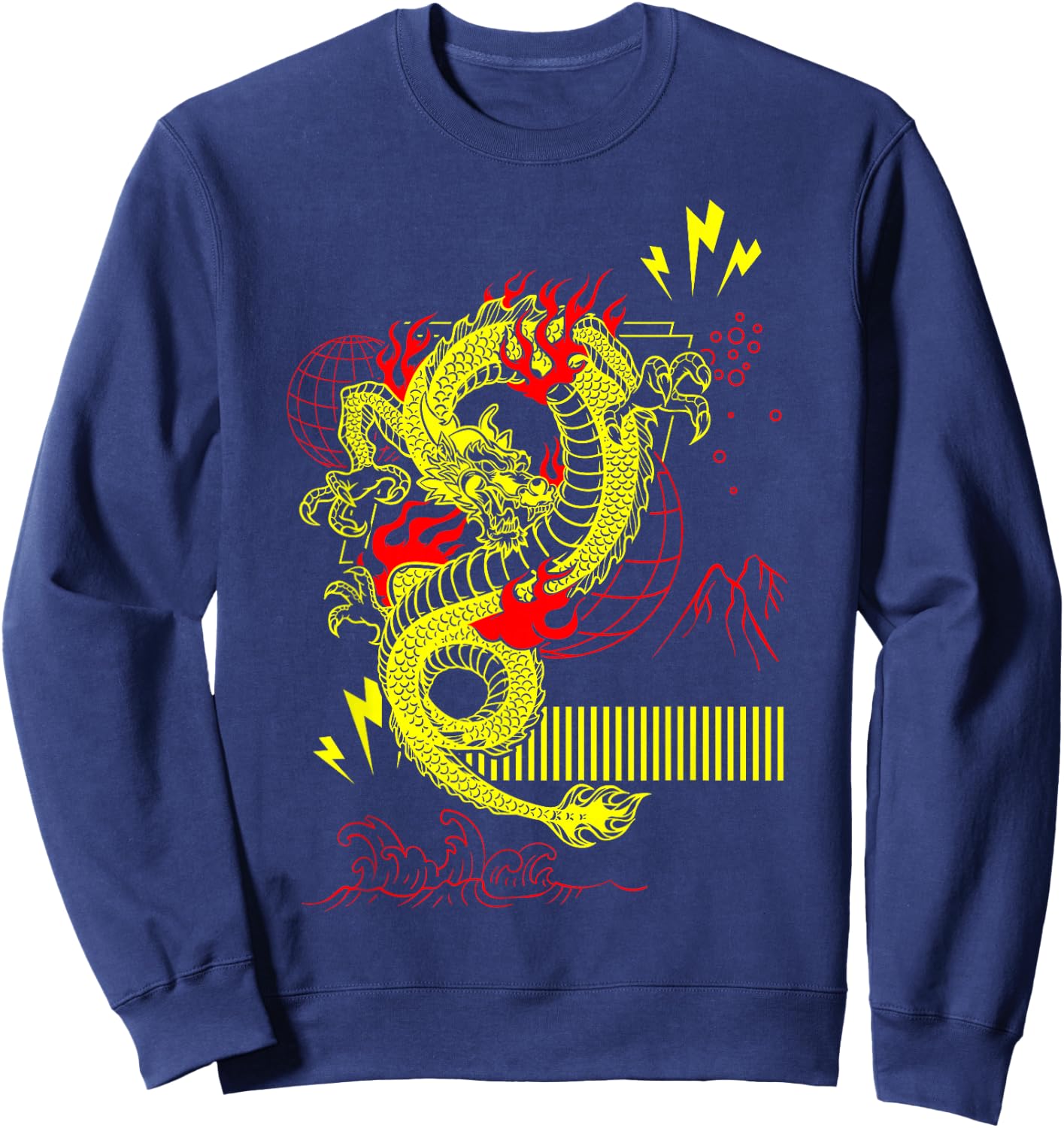 Yellow Dragon Streetwear Sweatshirt - Sweatshirt | Navy
