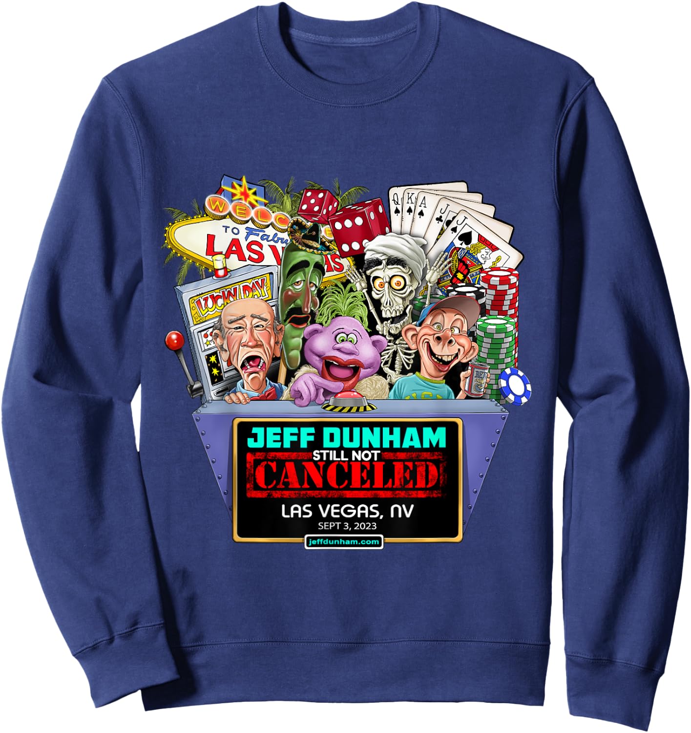 Jeff Dunham Las Vegas, NV (2023) Sweatshirt - Sweatshirt | Navy