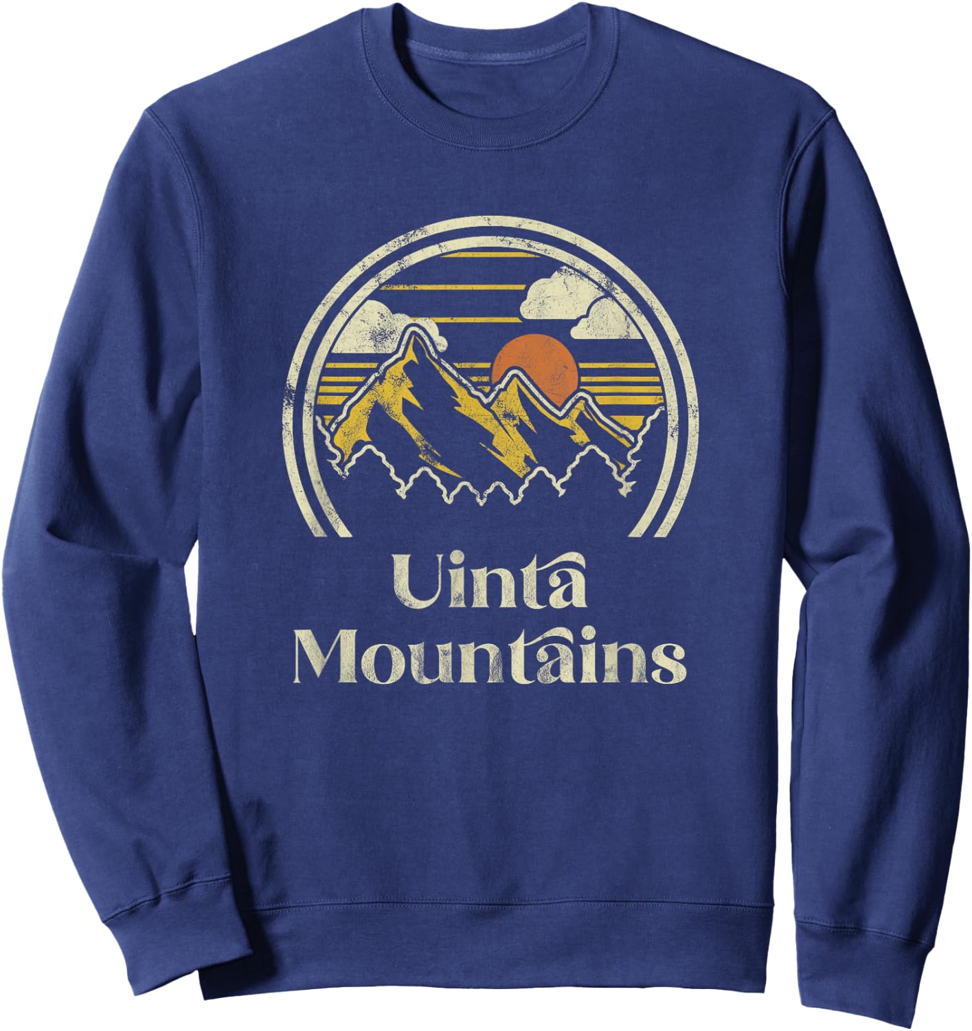 Uinta Mountains Mountains Utah Hiking Outdoors Retro Sweatshirt - Sweatshirt | Navy