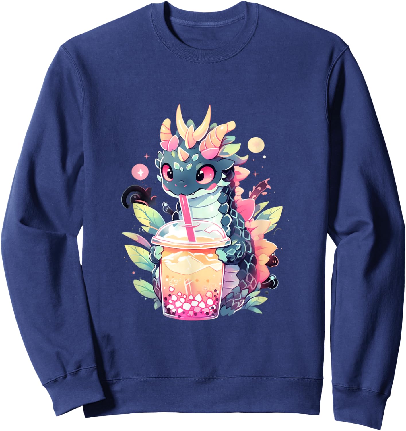 Dragon Boba Tea Bubble Tea Anime Kawaii Sweatshirt - Sweatshirt | Navy