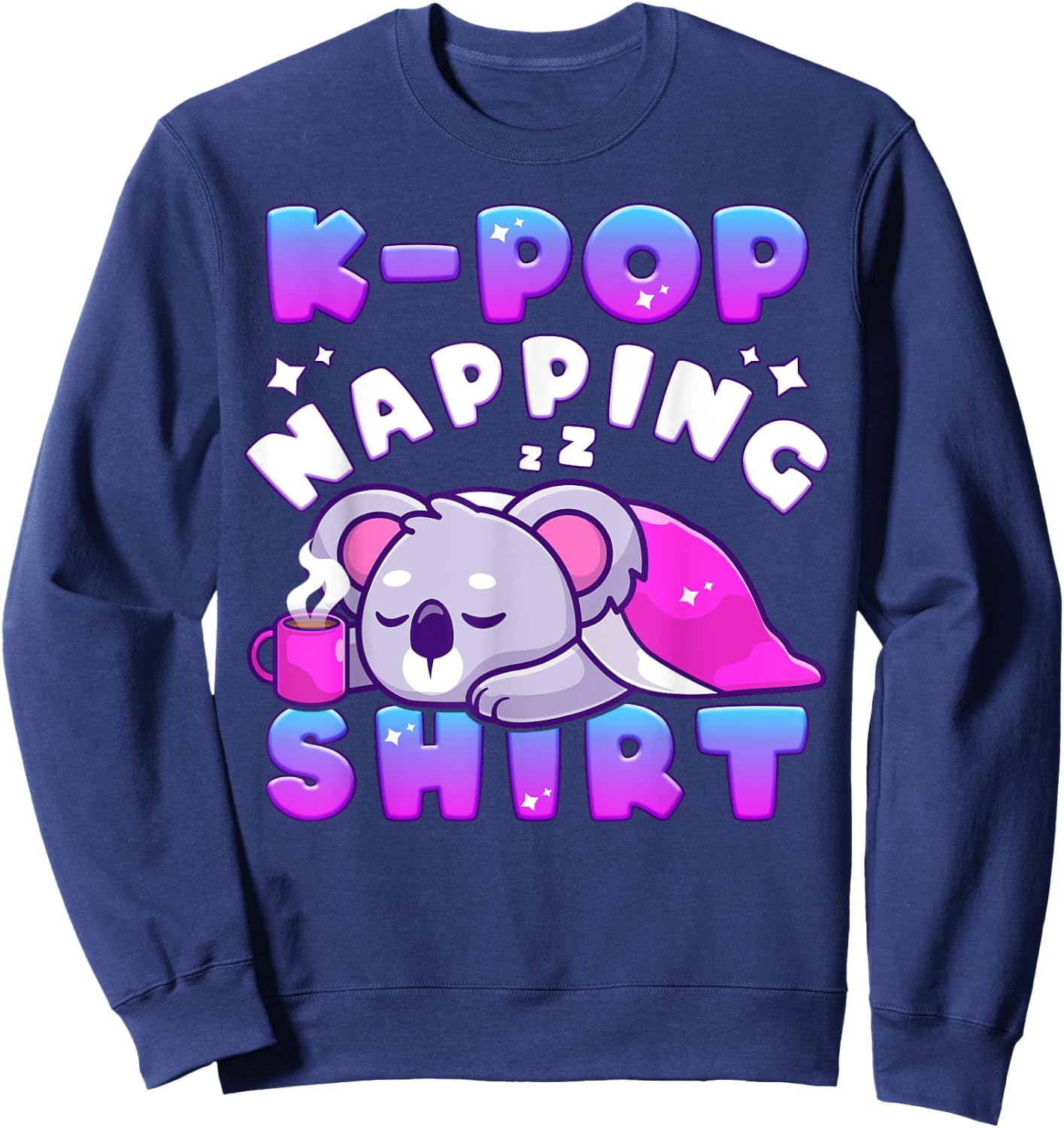 K-Pop Music, Sleeping Koala, Cute K-Pop Napping Sweatshirt - Sweatshirt | Navy