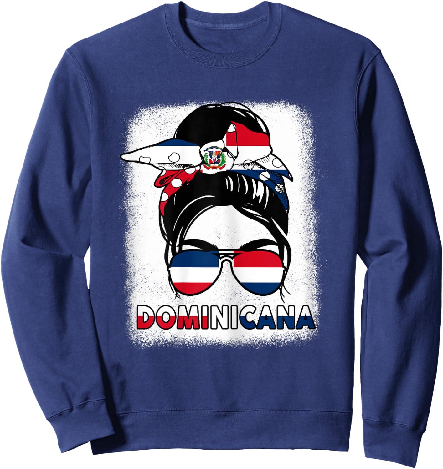Dominican Republic Girl Independence Day Dominicana Flag Sweatshirt - Sweatshirt | Navy