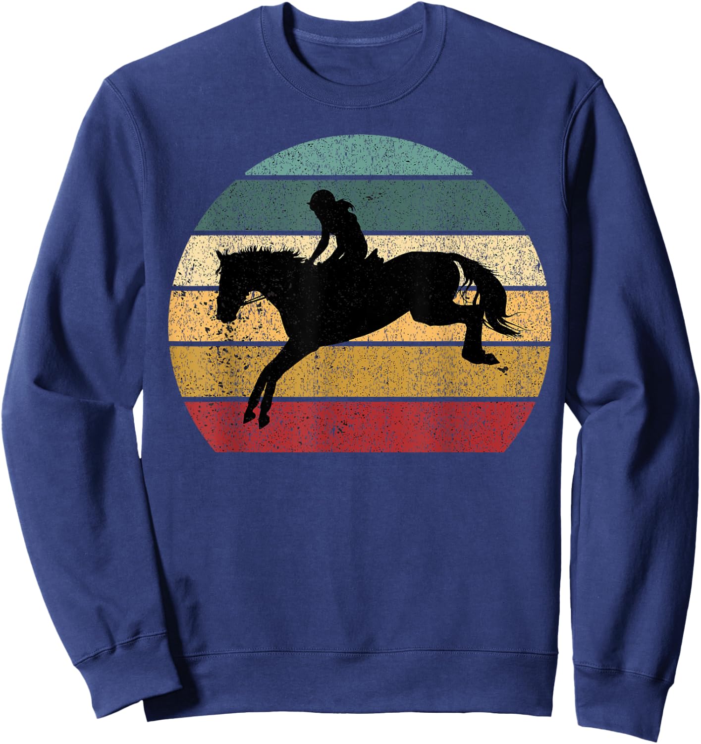 Girl Horse Riding Cowgirl Vintage Texas Ranch Equestrian Sweatshirt - Sweatshirt | Navy